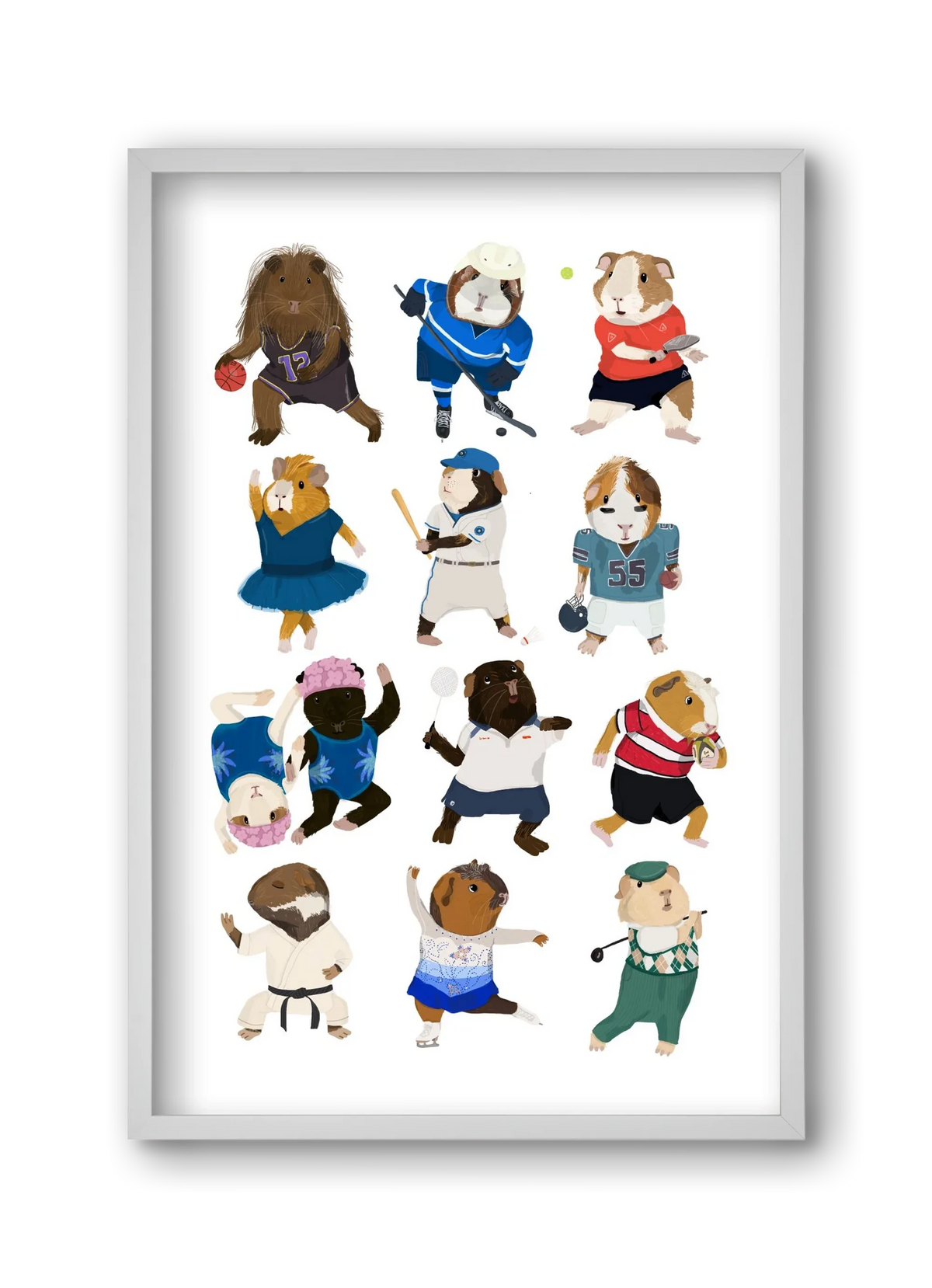 Guinea Pigs doing sports - artbridge