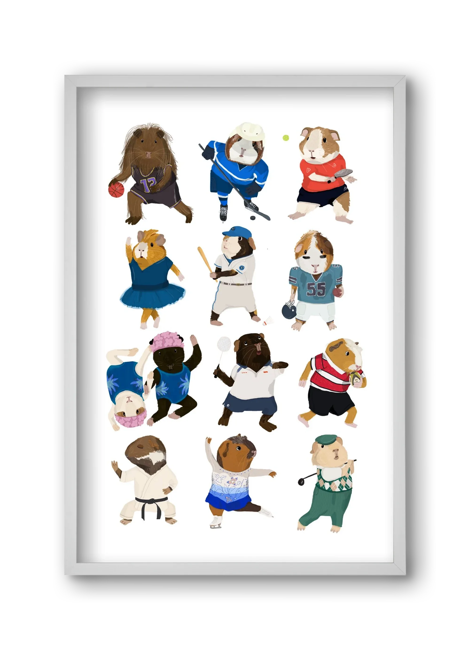 Guinea Pigs doing sports - artbridge