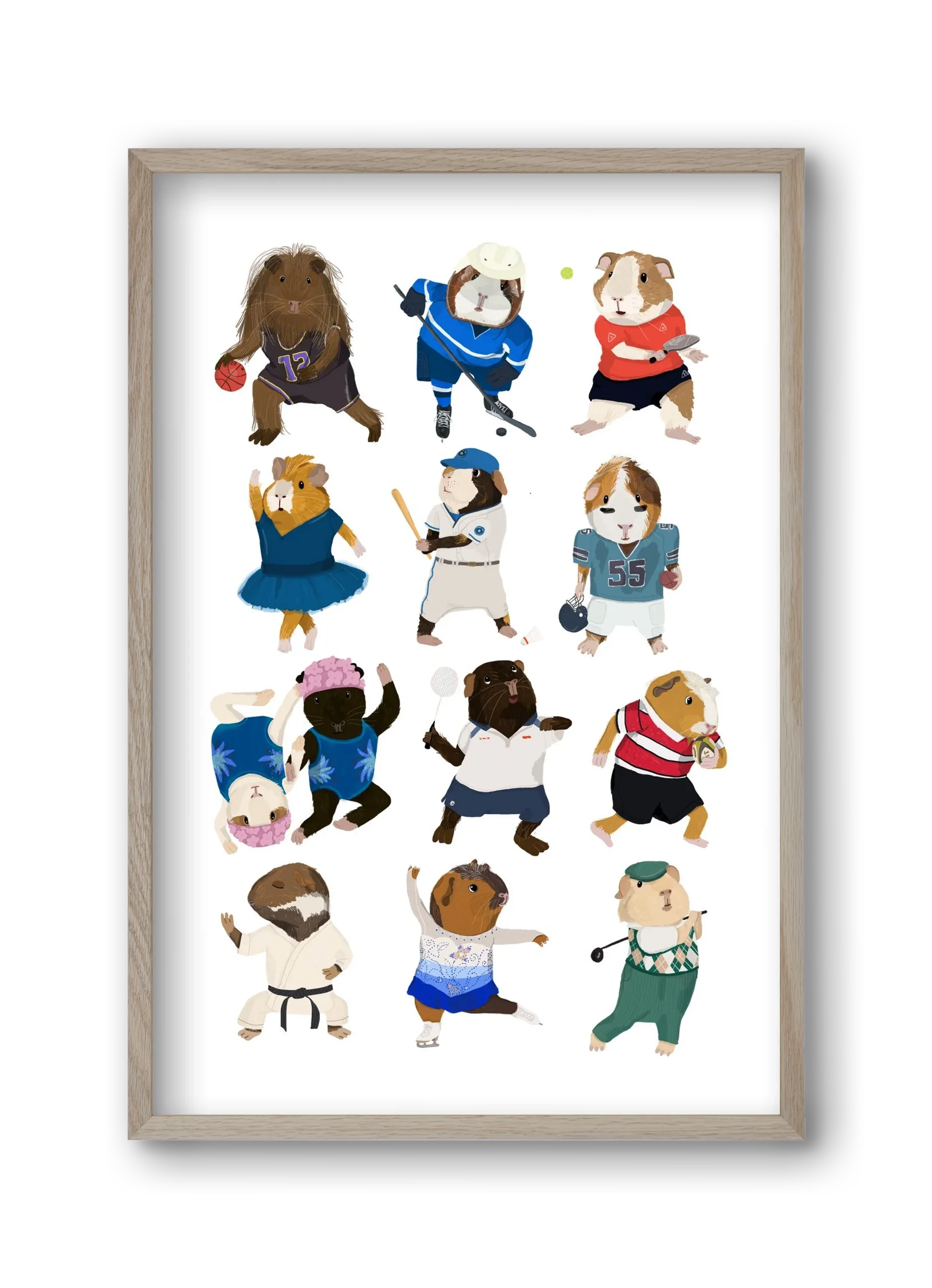 Guinea Pigs doing sports - artbridge