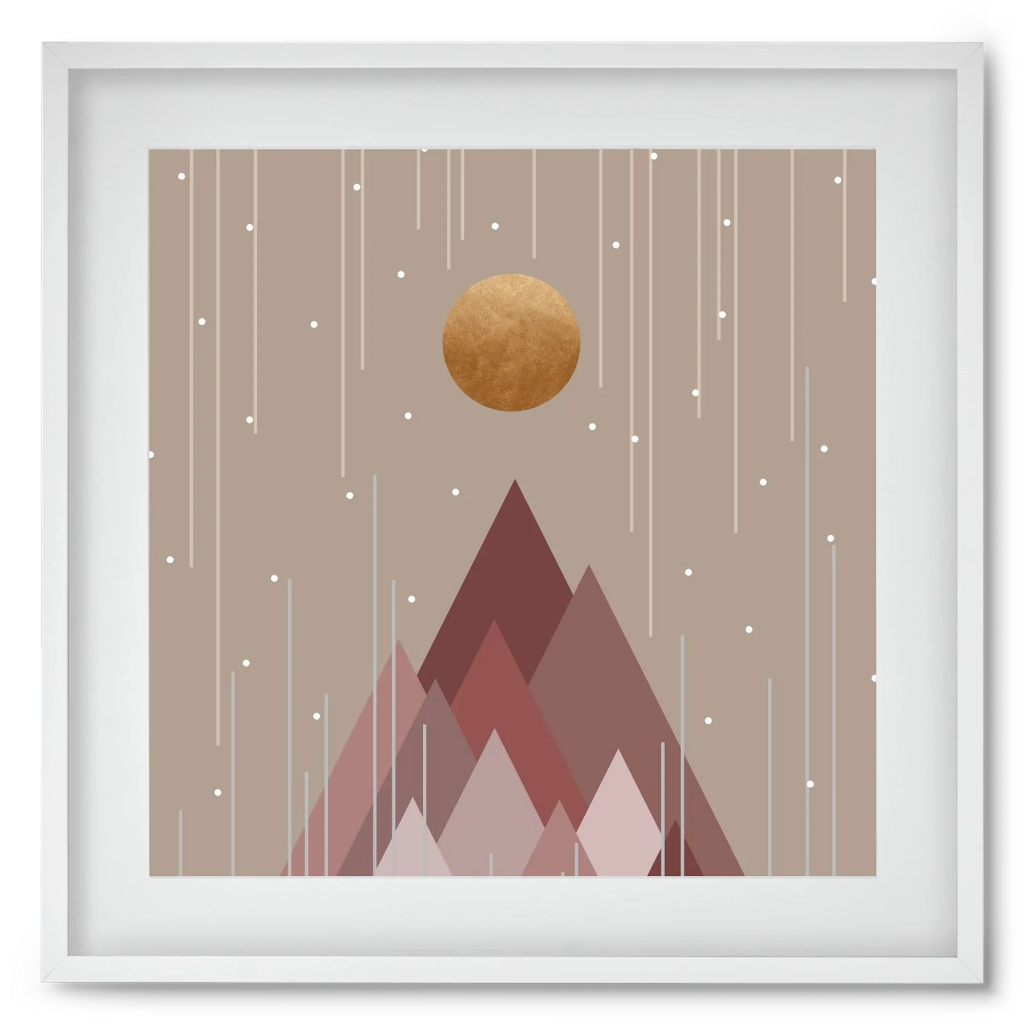 Sun & Mountains Coral Pink - artbridge