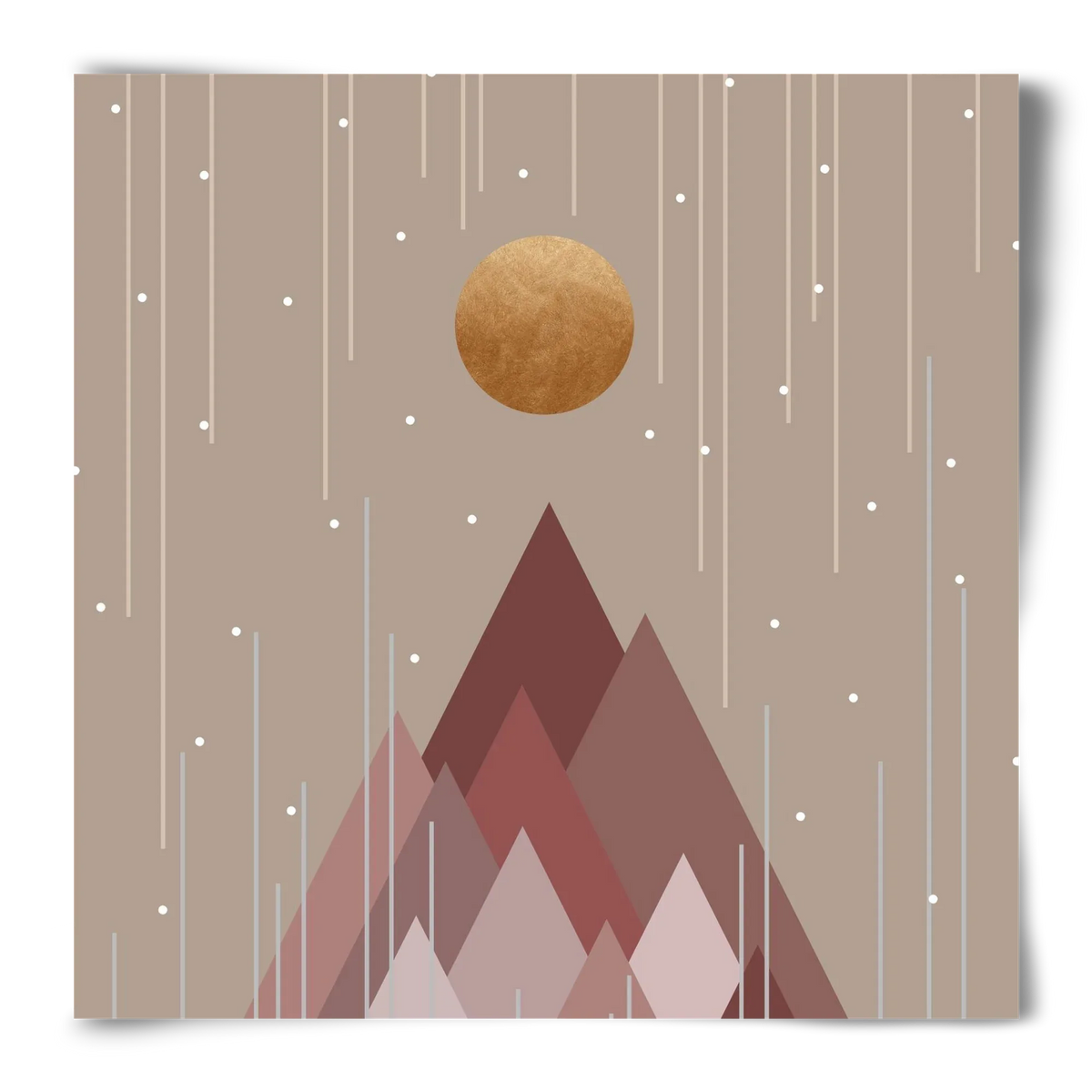 Sun & Mountains Coral Pink - artbridge