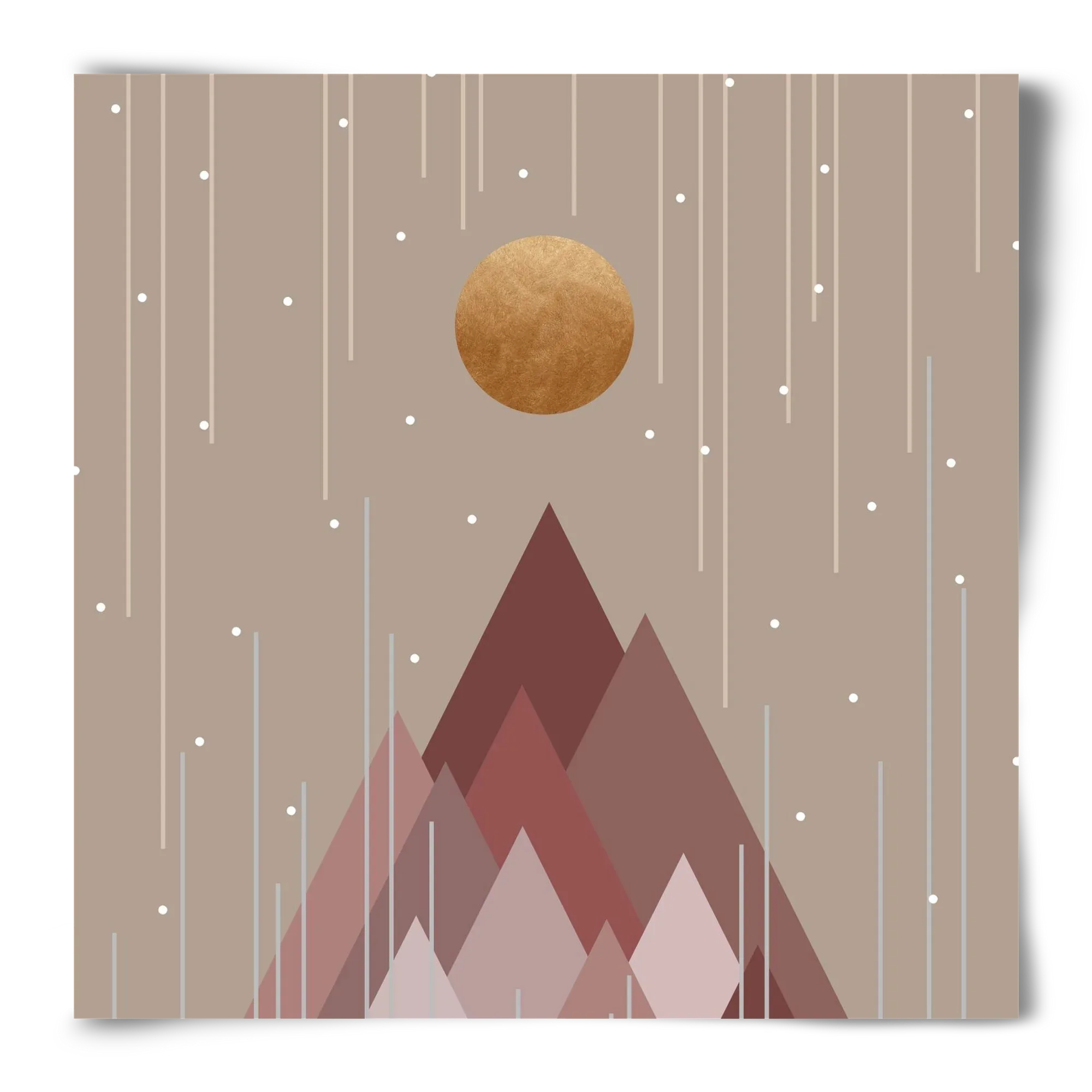 Sun & Mountains Coral Pink - artbridge