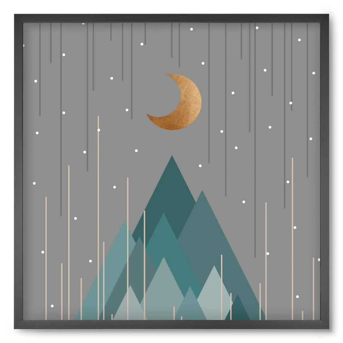 Moon & Mountains Mint Green - artbridge