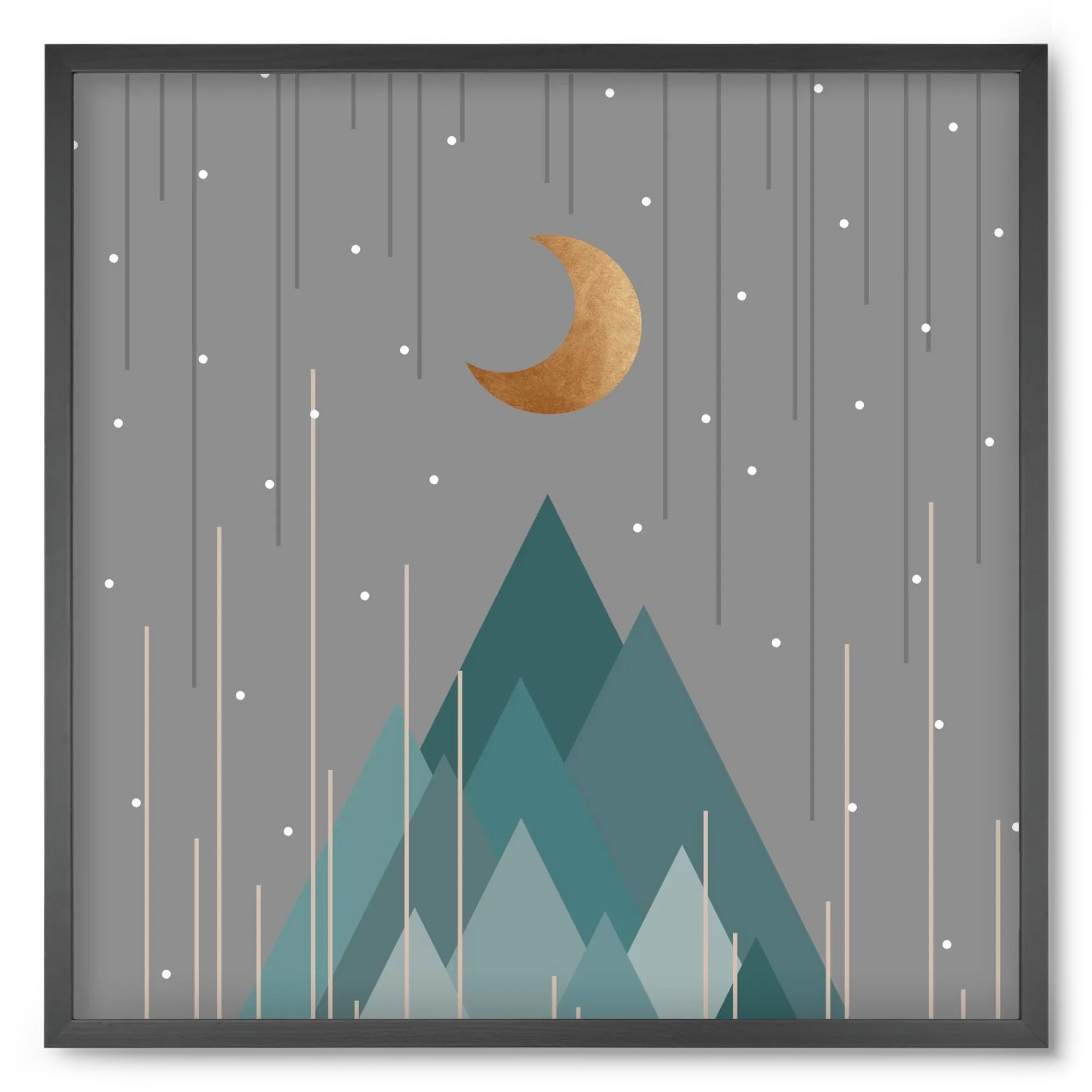 Moon & Mountains Mint Green - artbridge