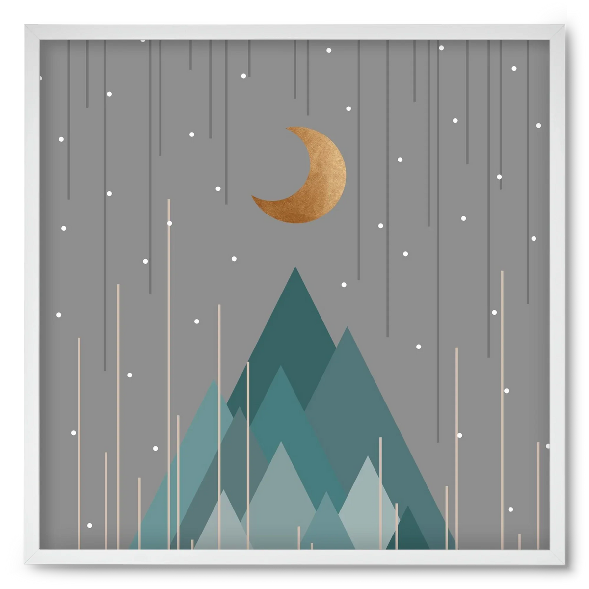 Moon & Mountains Mint Green - artbridge