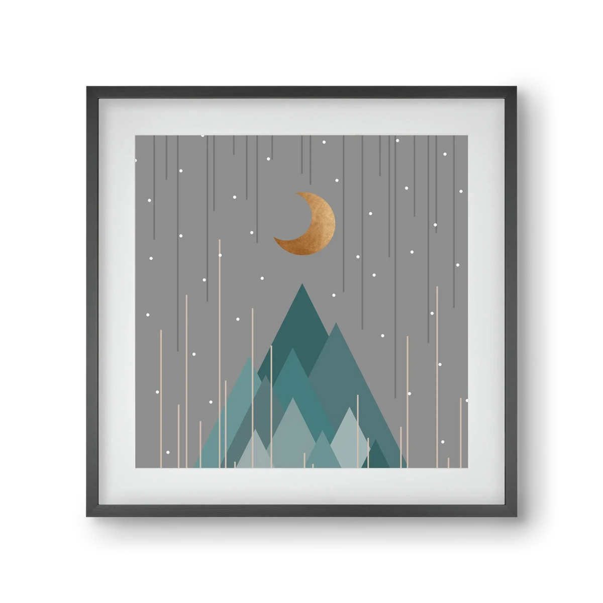 Moon & Mountains Mint Green - artbridge