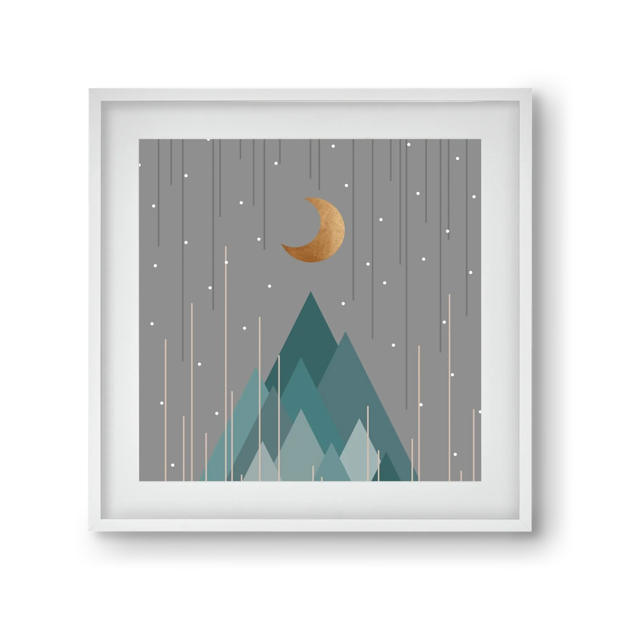 Moon & Mountains Mint Green - artbridge