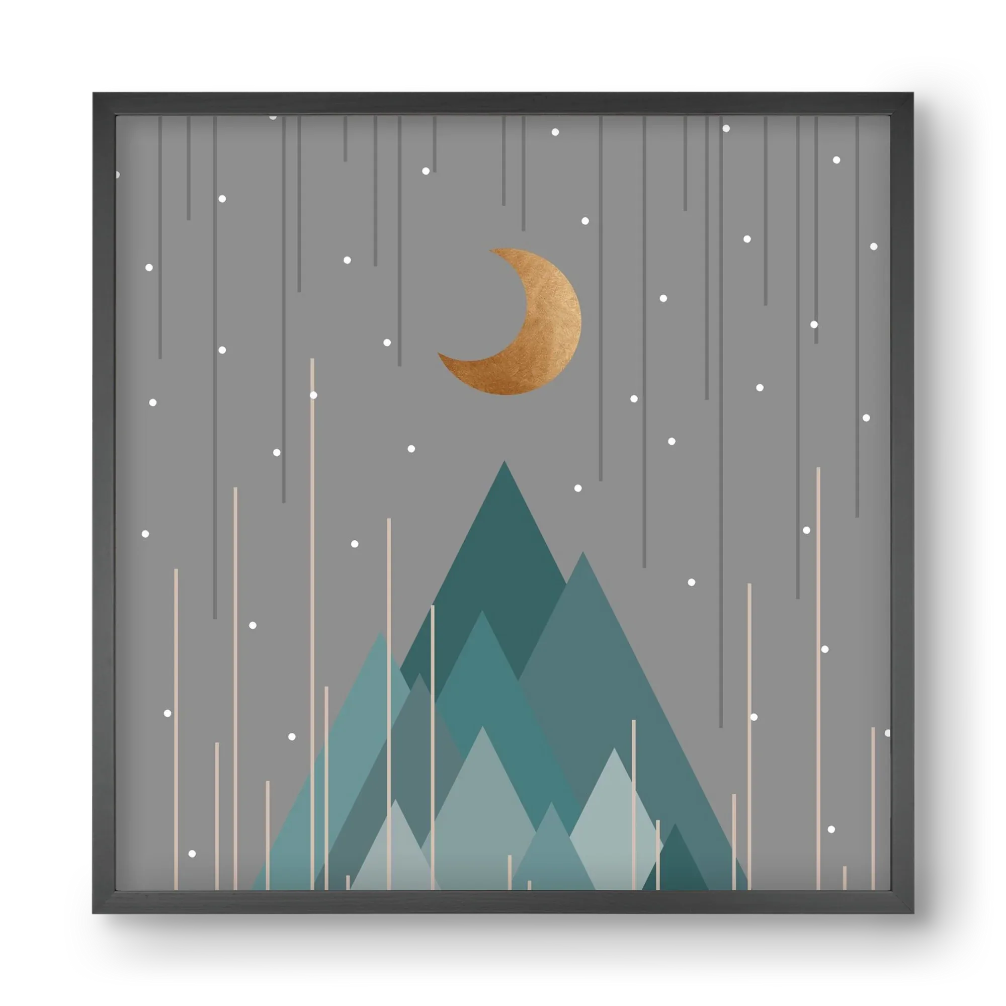 Moon & Mountains Mint Green - artbridge