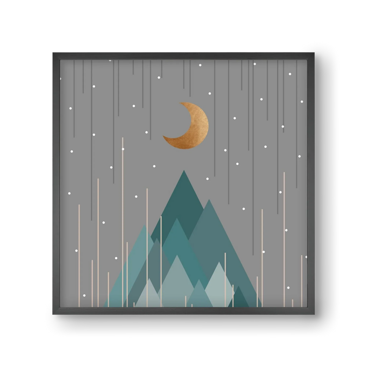 Moon & Mountains Mint Green - artbridge