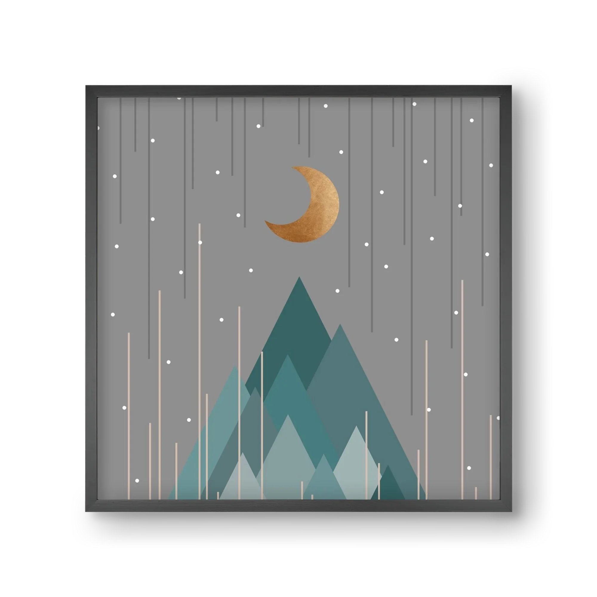 Moon & Mountains Mint Green - artbridge