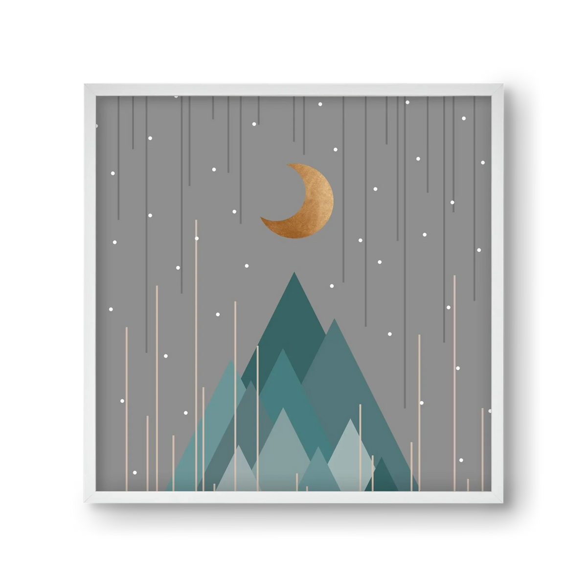 Moon & Mountains Mint Green - artbridge