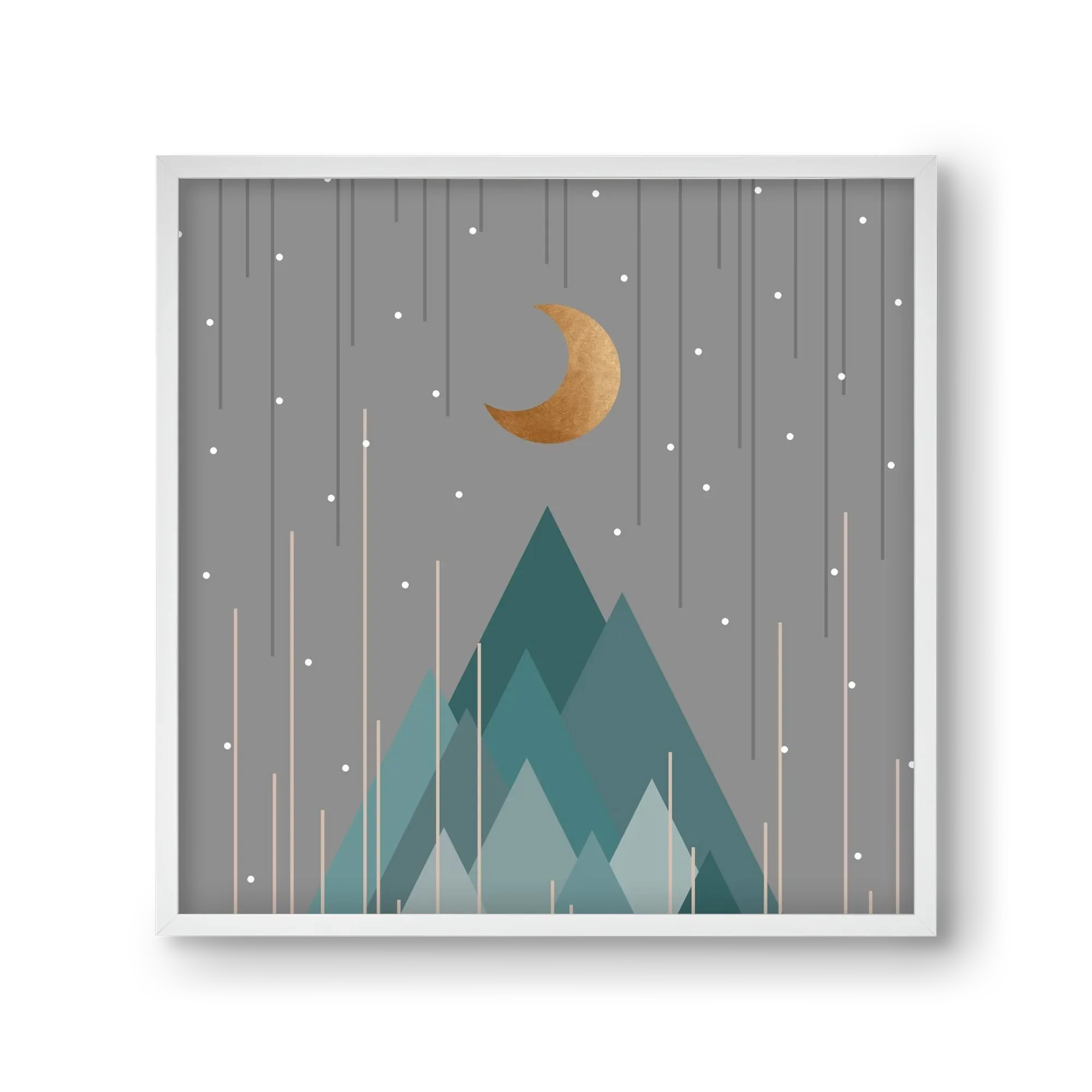 Moon & Mountains Mint Green - artbridge