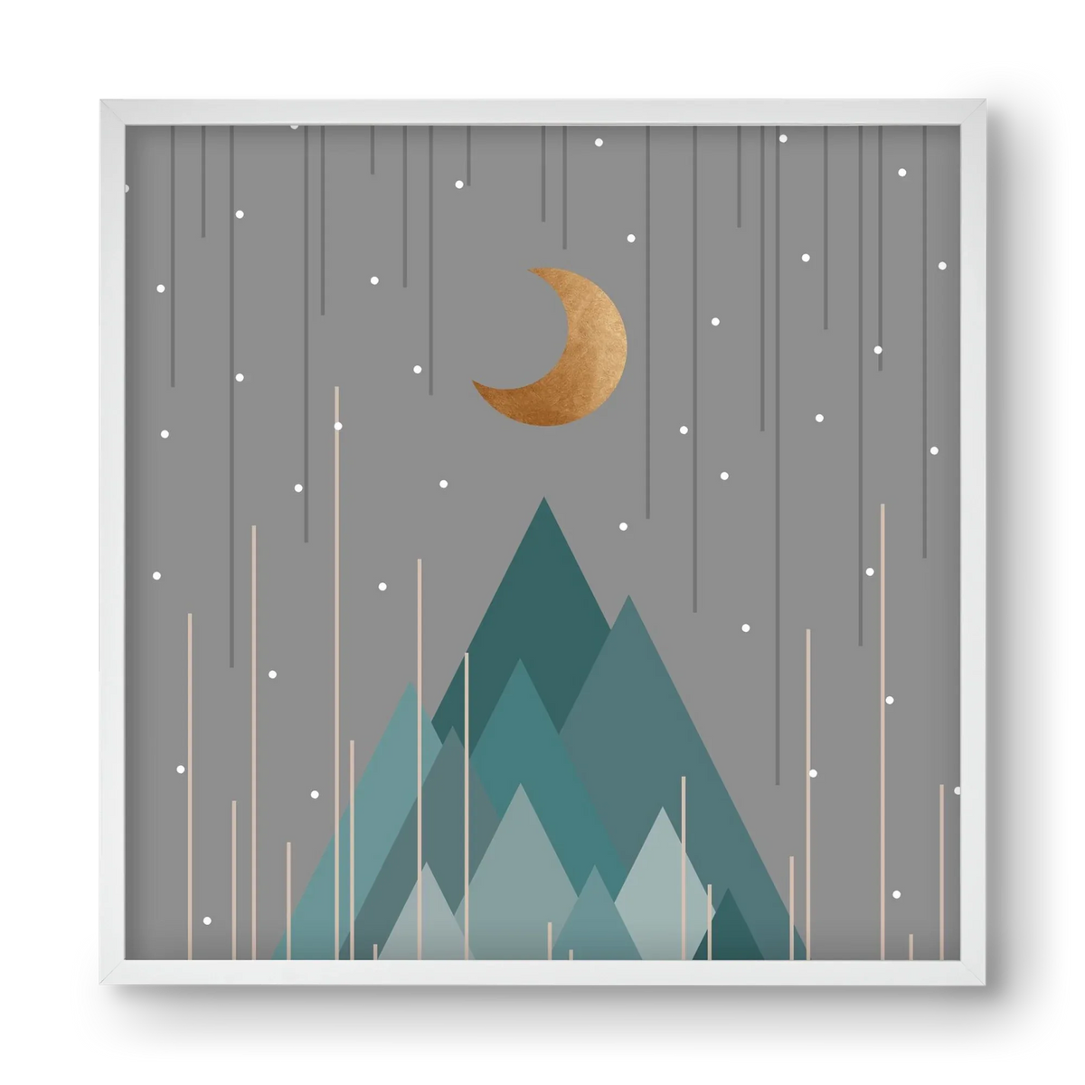 Moon & Mountains Mint Green - artbridge