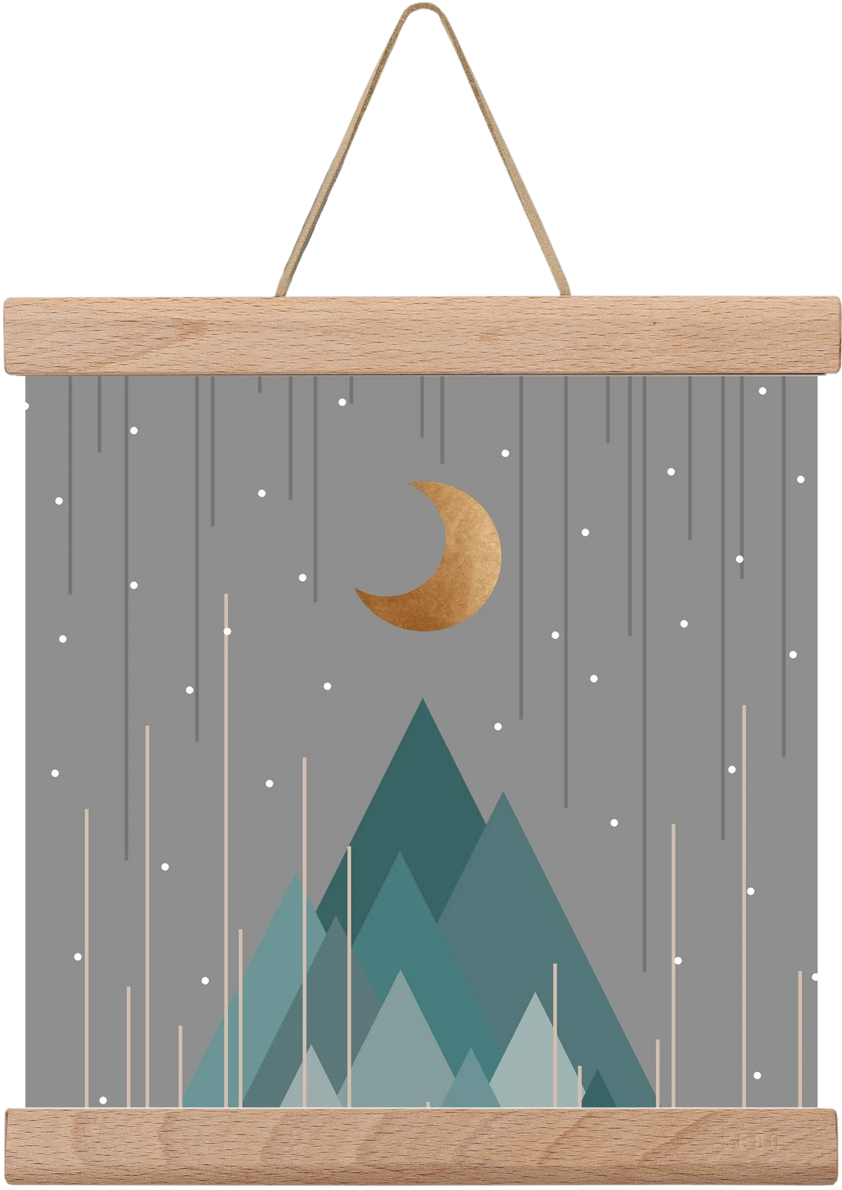 Moon & Mountains Mint Green - artbridge