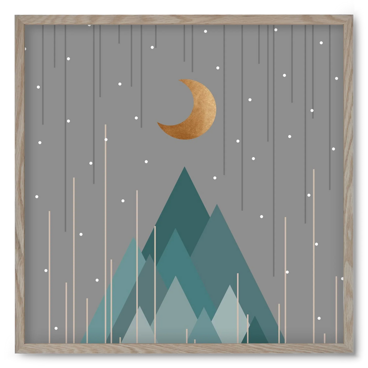 Moon & Mountains Mint Green - artbridge