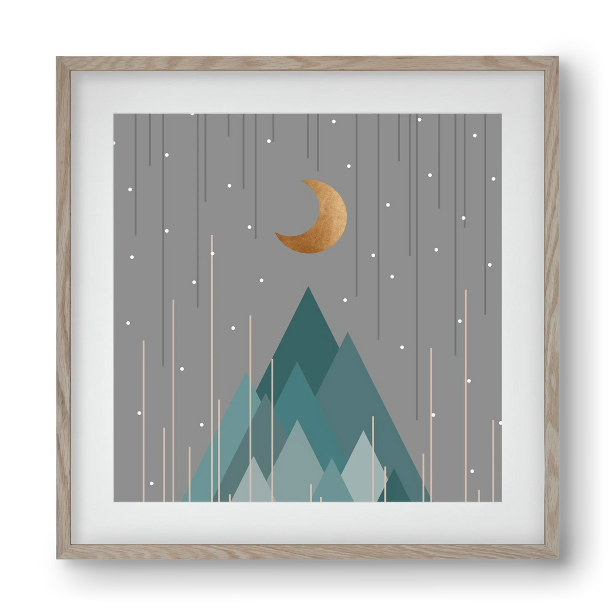 Moon & Mountains Mint Green - artbridge