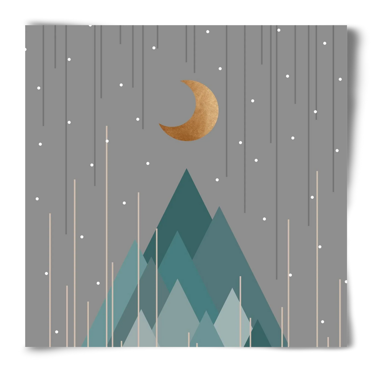 Moon & Mountains Mint Green - artbridge