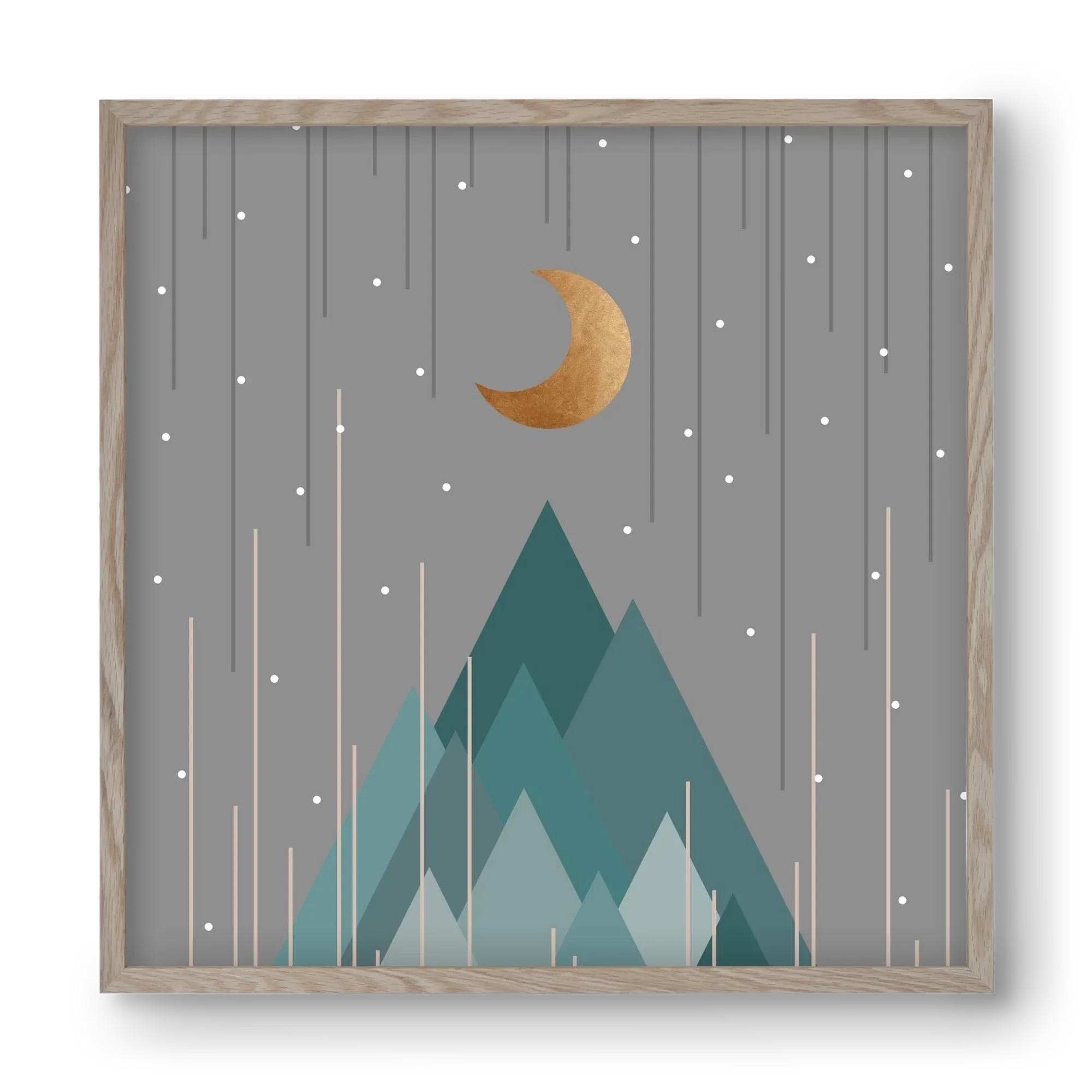 Moon & Mountains Mint Green - artbridge