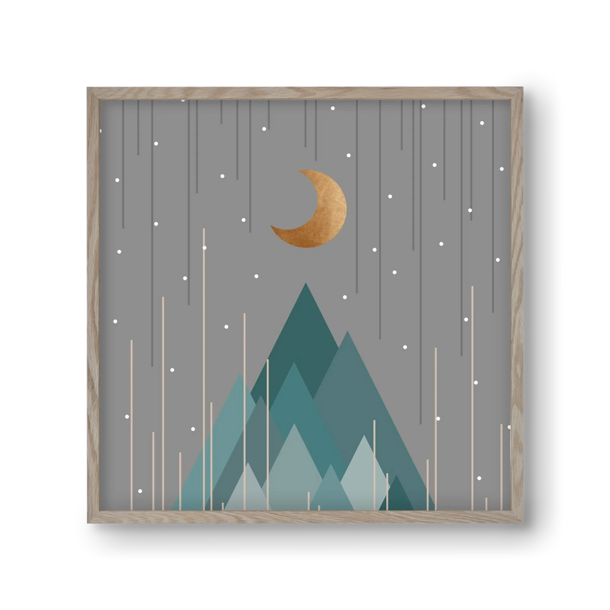 Moon & Mountains Mint Green - artbridge