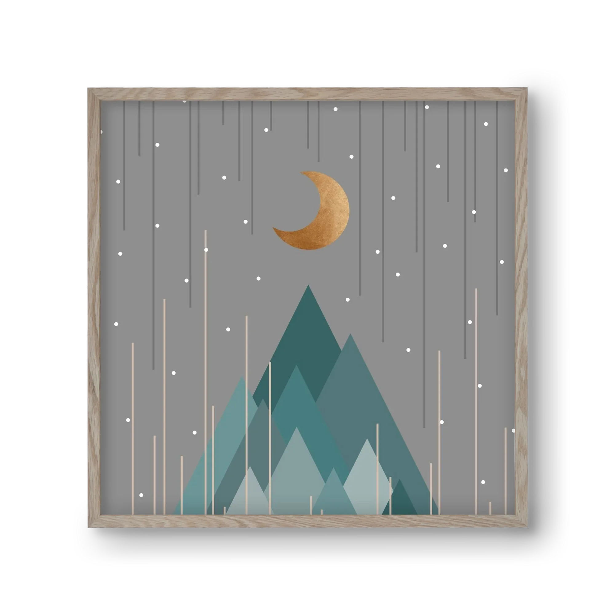 Moon & Mountains Mint Green - artbridge