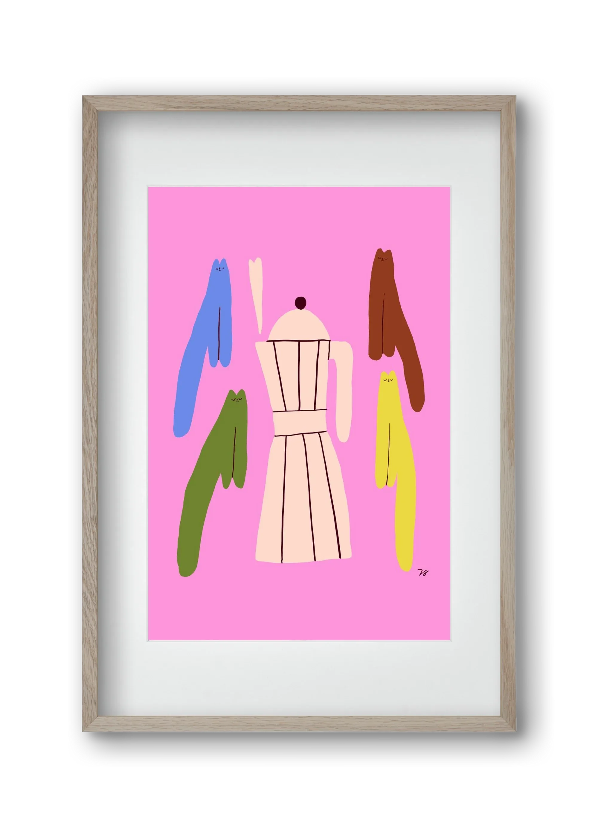 Colorful Cats with Espresso Maker - artbridge