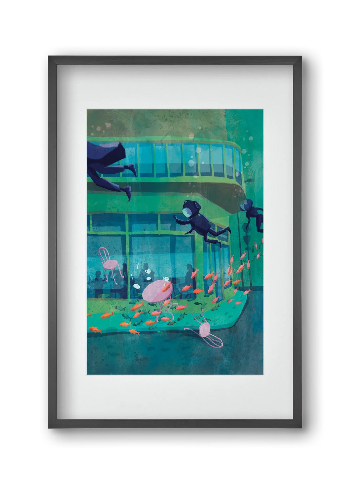 Corner café with fish - artbridge