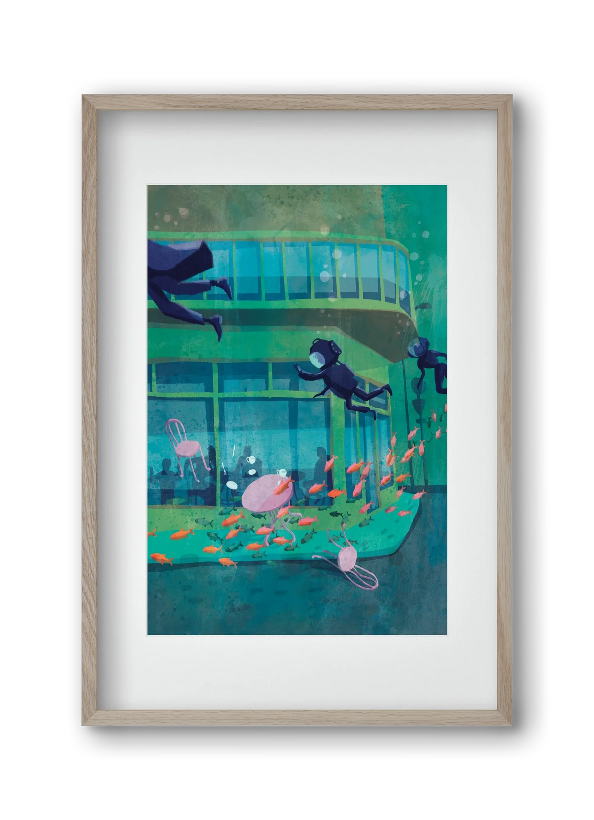 Corner café with fish - artbridge