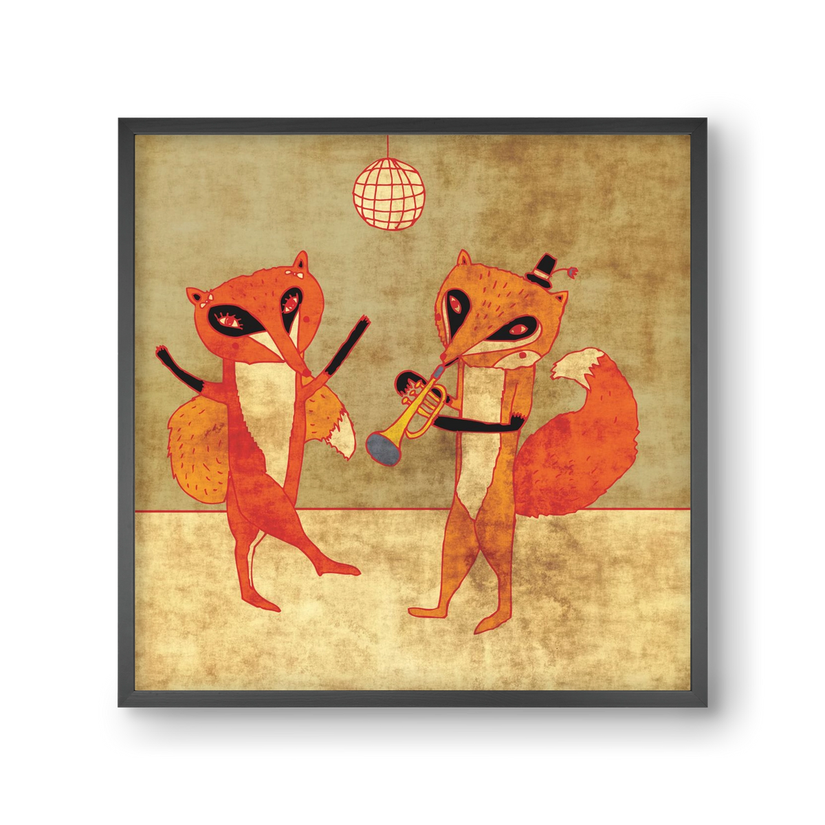 Rókamóka 3., 30x30 cm (30x30 cm), Fekete keret