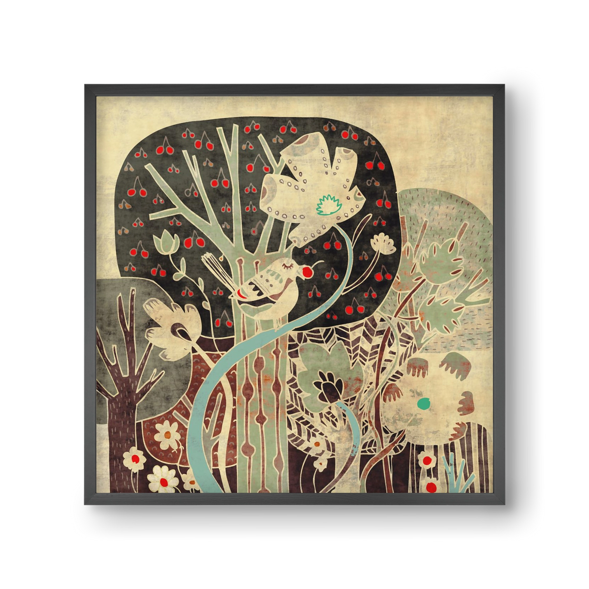Erdő, 30x30 cm (30x30 cm), Fekete keret