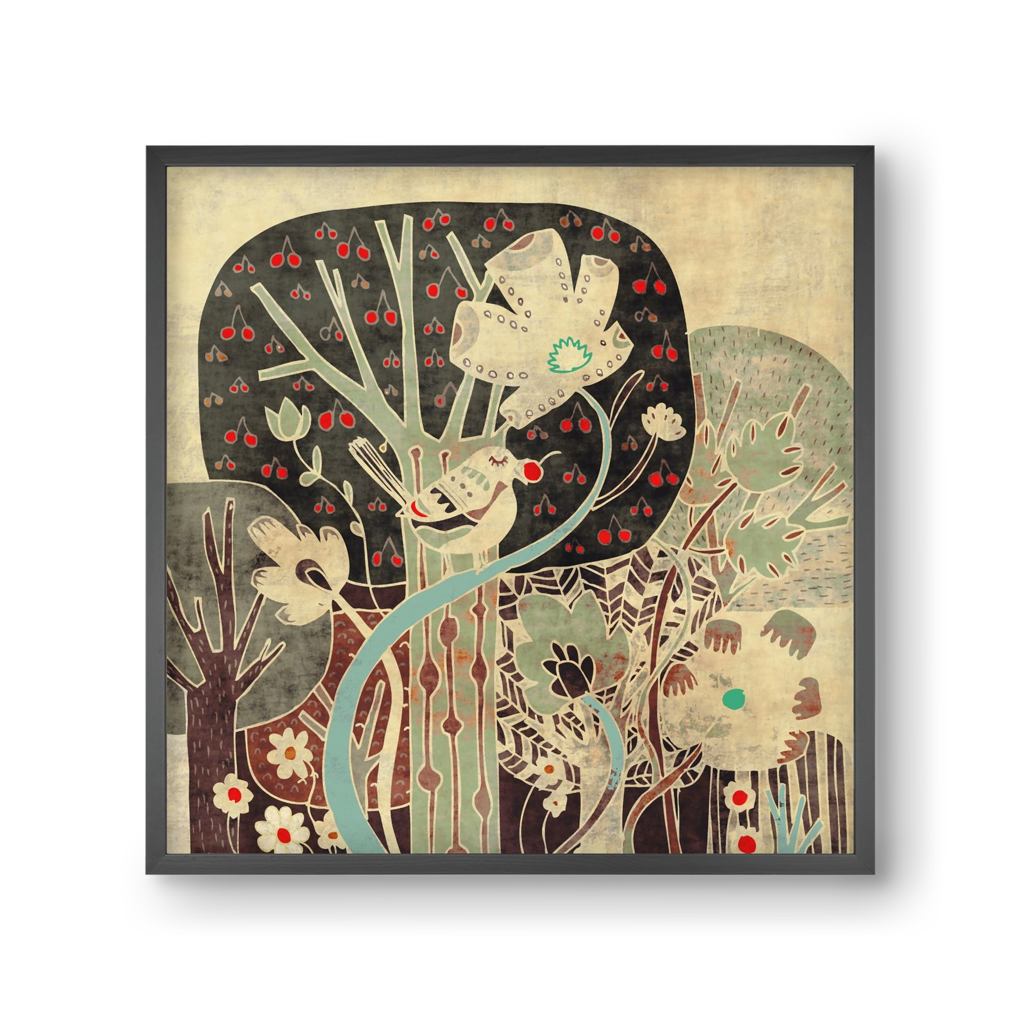 Erdő, 30x30 cm (30x30 cm), Fekete keret
