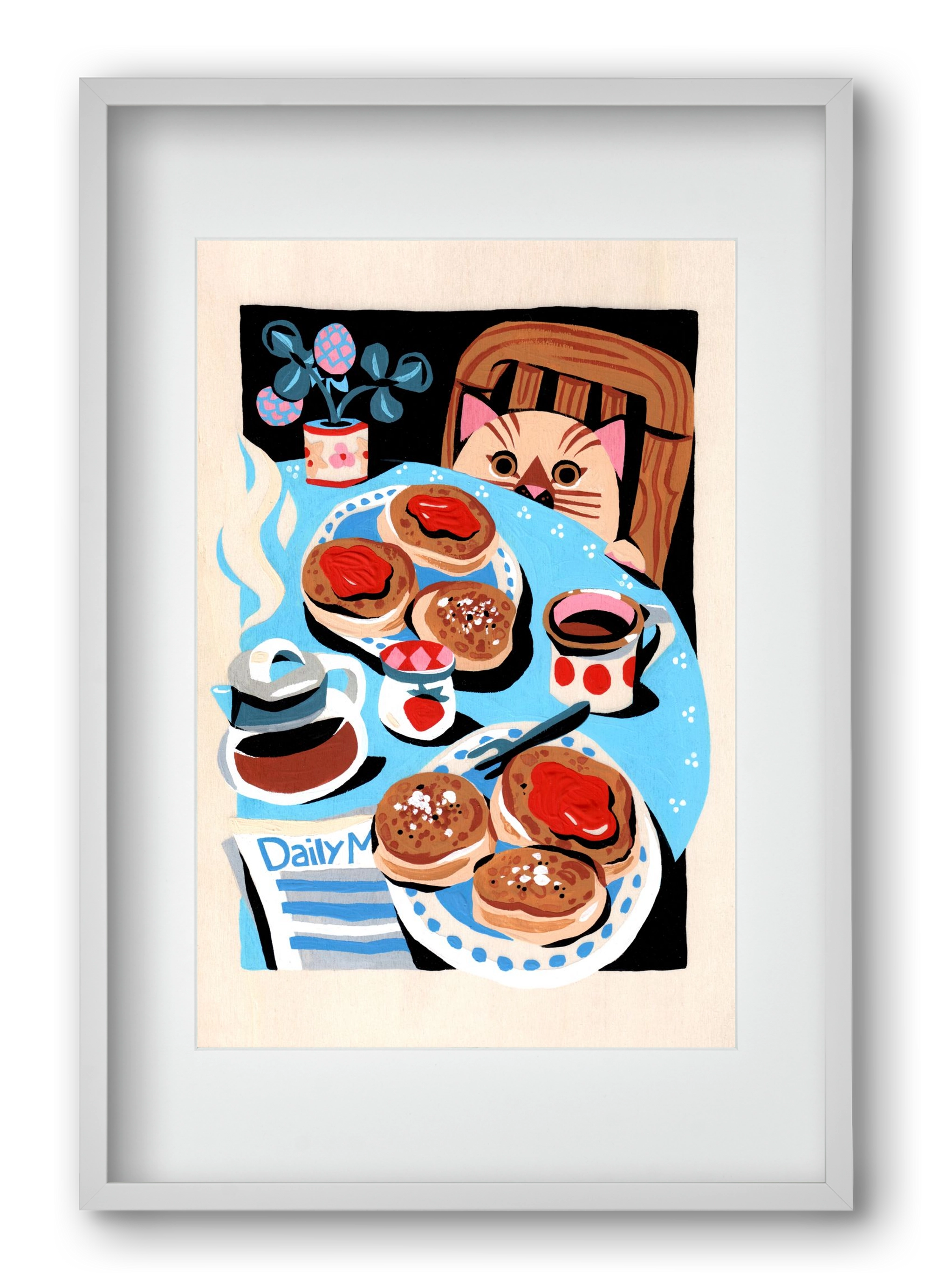 Brunch, 40x60 cm (30x45 cm), Fehér keret, paszpartuval