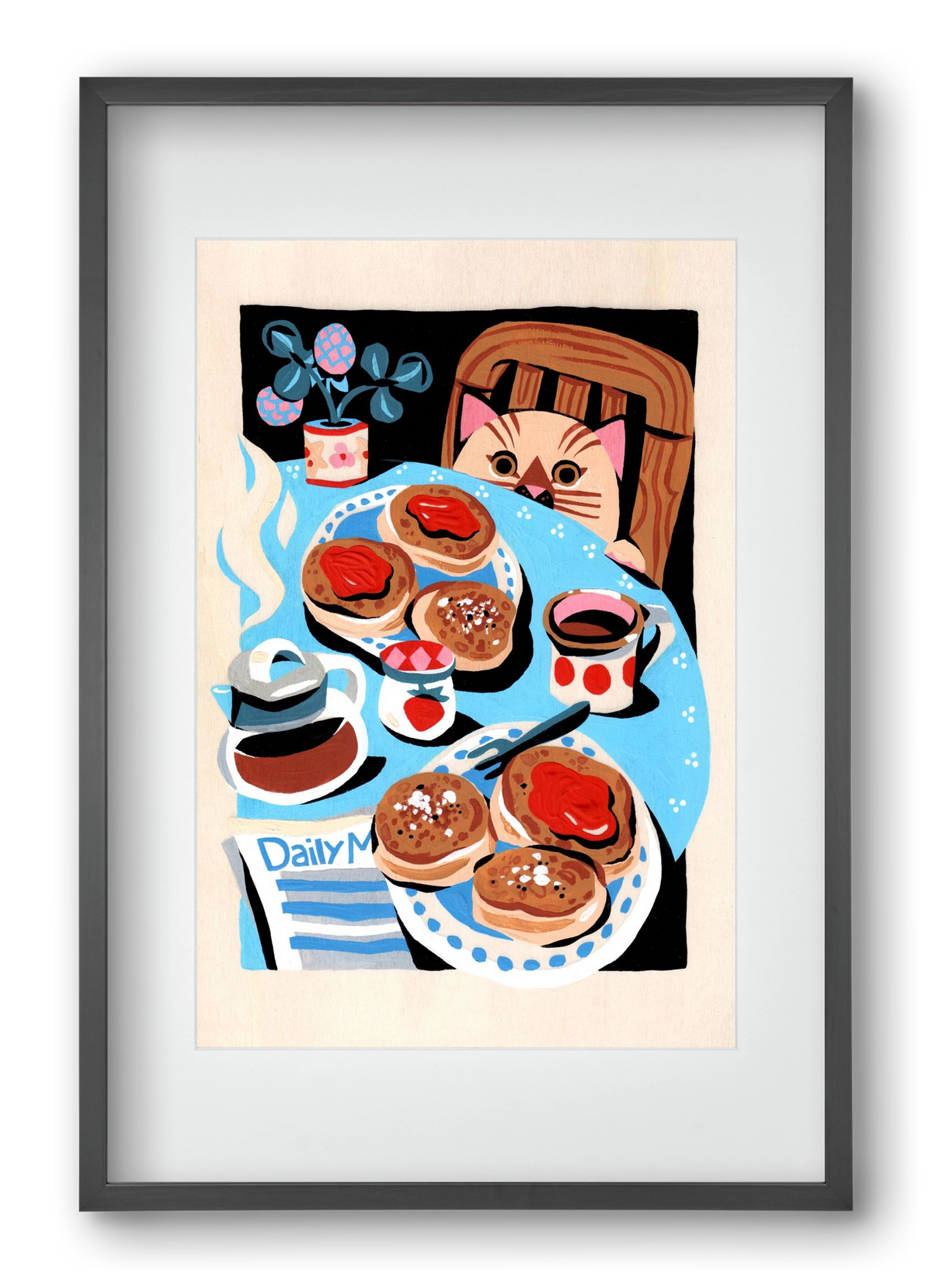 Brunch, 40x60 cm (30x45 cm), Fekete keret, paszpartuval