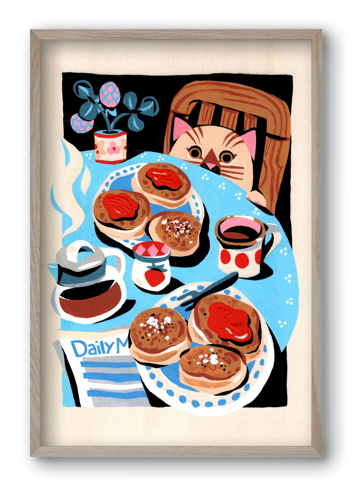 Brunch, 40x60 cm (40x60 cm), Tölgy keret