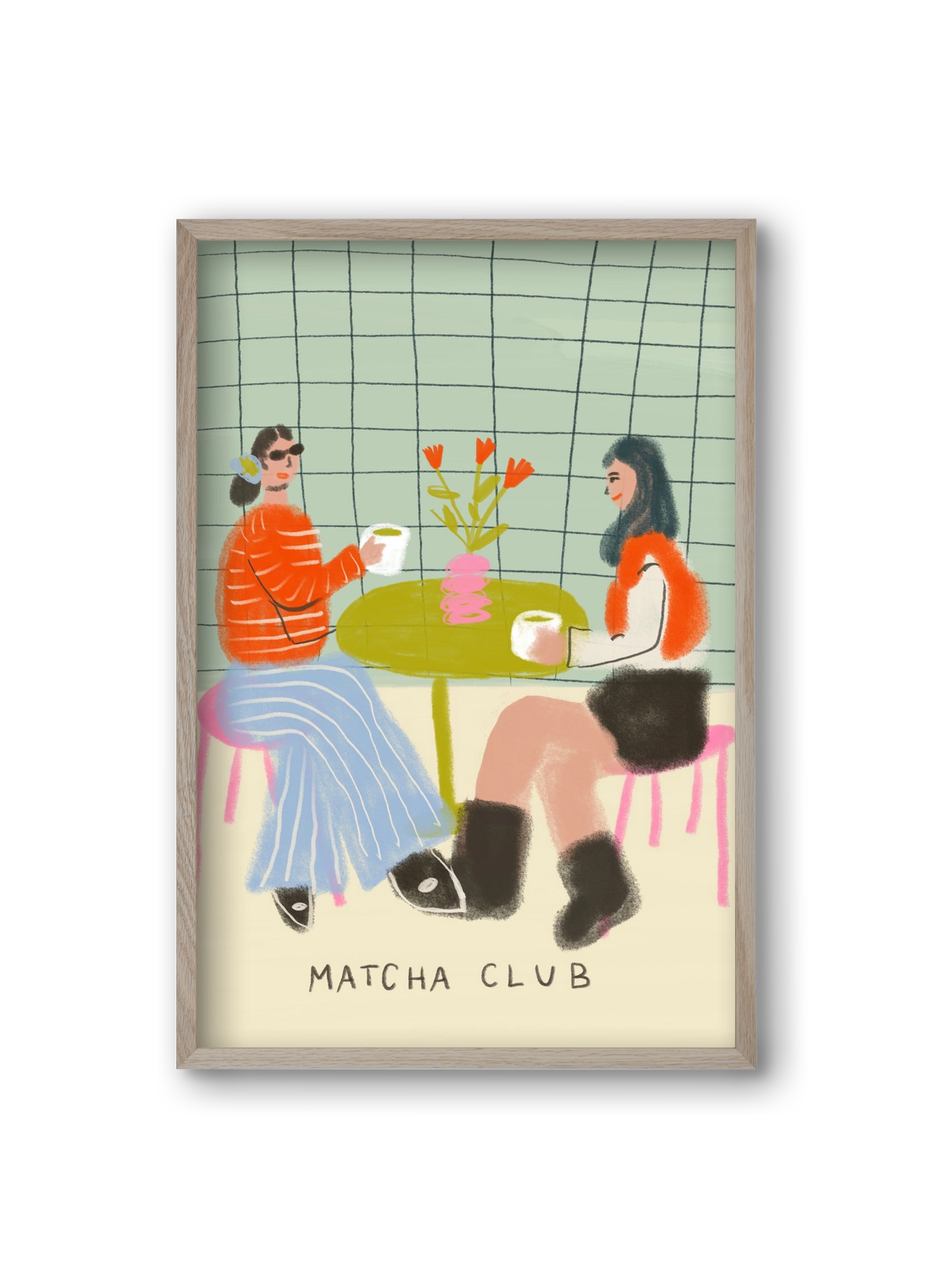 Matcha Club, 20x30 cm (20x30 cm), Tölgy keret