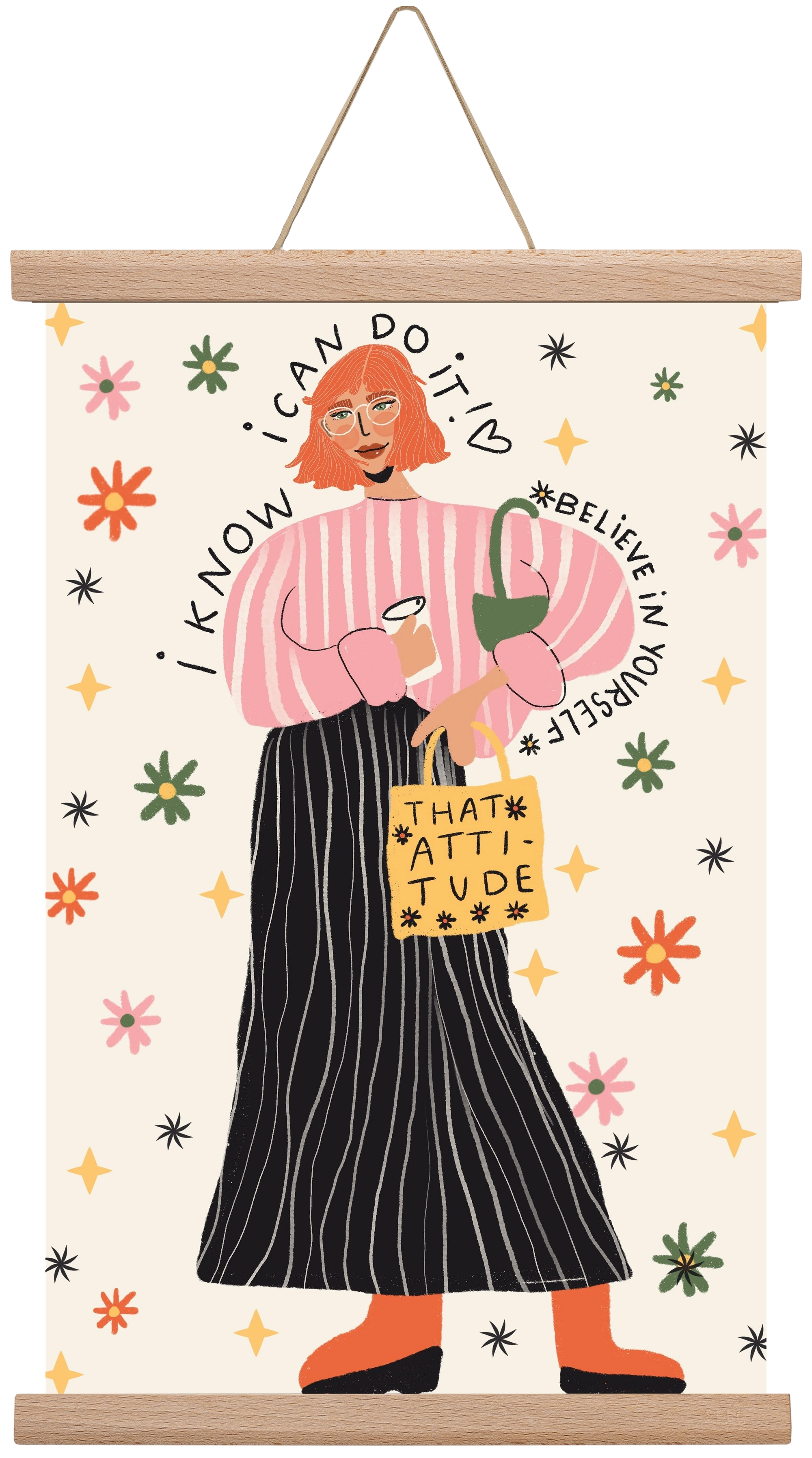 I CAN do it , 30x45 cm (30x45 cm), Tölgy akasztó