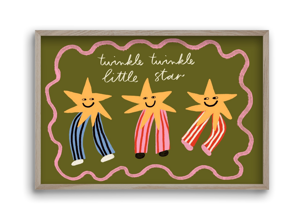Twinkle, twinkle little star , 45x30 cm (45x30 cm), Tölgy keret
