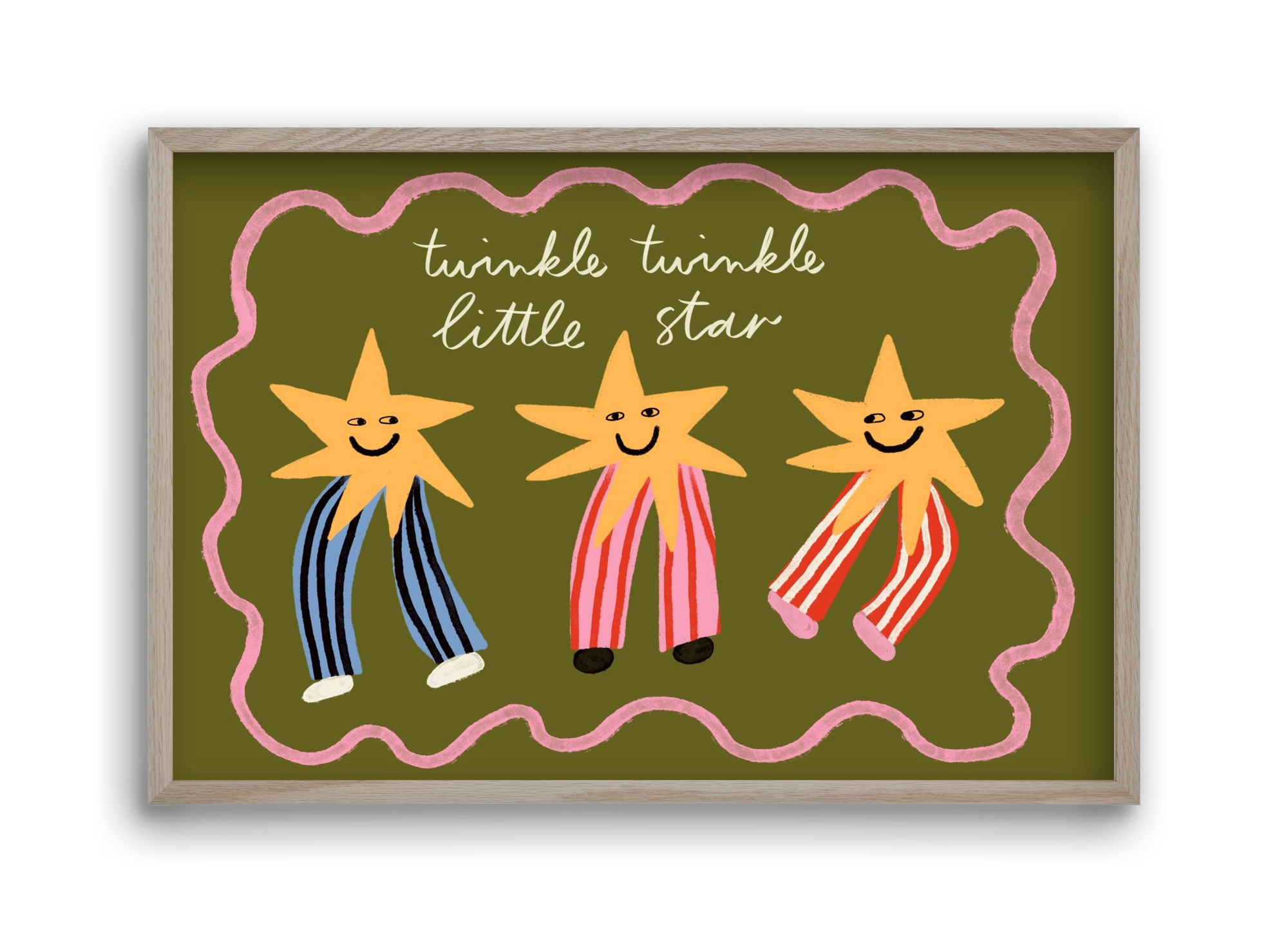Twinkle, twinkle little star , 45x30 cm (45x30 cm), Tölgy keret
