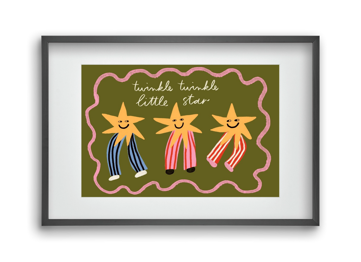 Twinkle, twinkle little star , 45x30 cm (30x20 cm), Fekete keret, paszpartuval