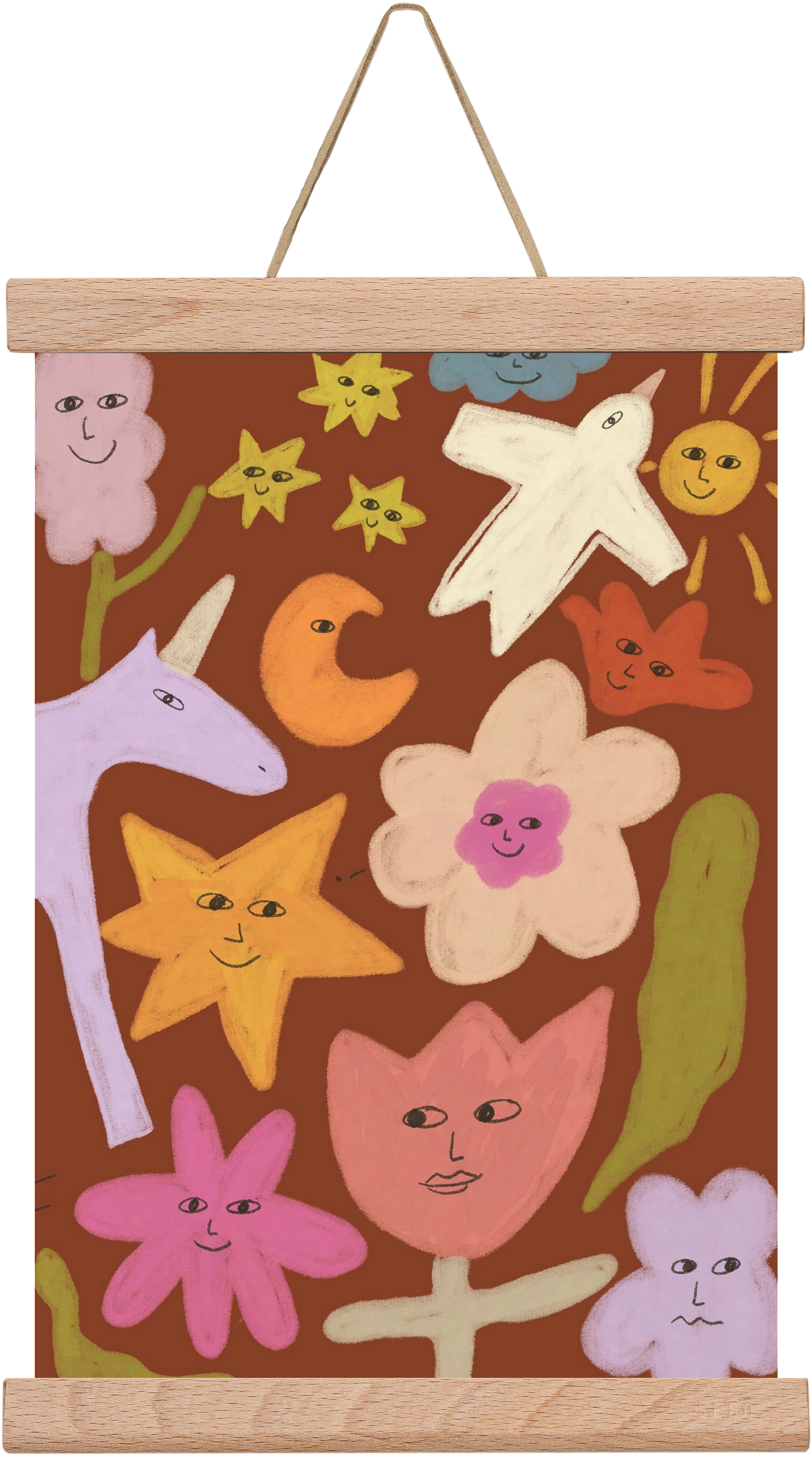 Happy crowd, 20x30 cm (20x30 cm), Tölgy akasztó