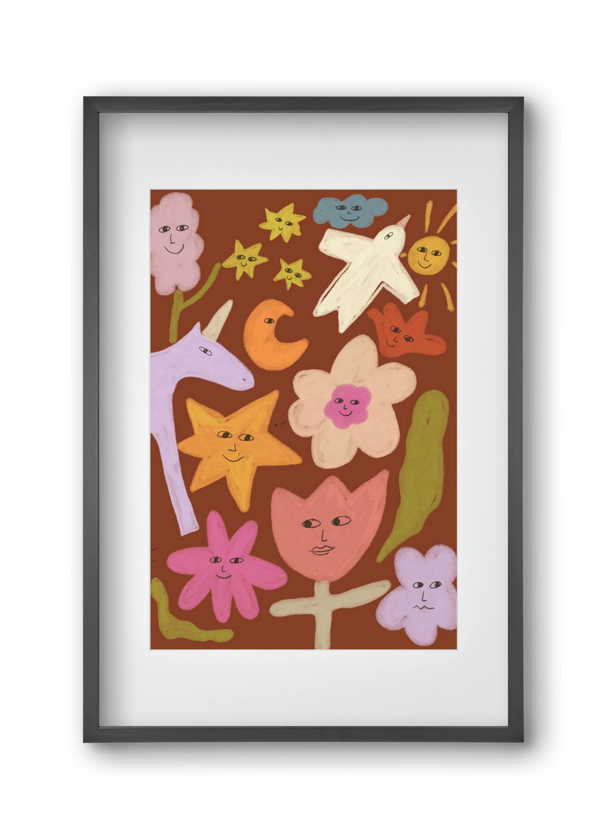 Happy crowd, 30x45 cm (20x30 cm), Fekete keret, paszpartuval
