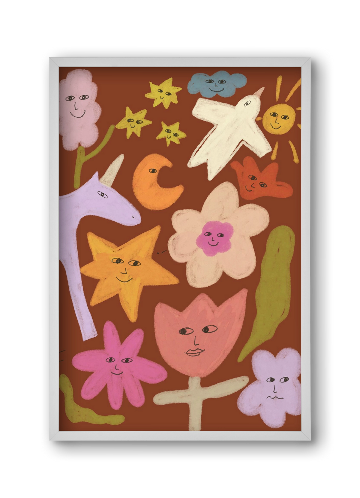 Happy crowd, 30x45 cm (30x45 cm), Fehér keret