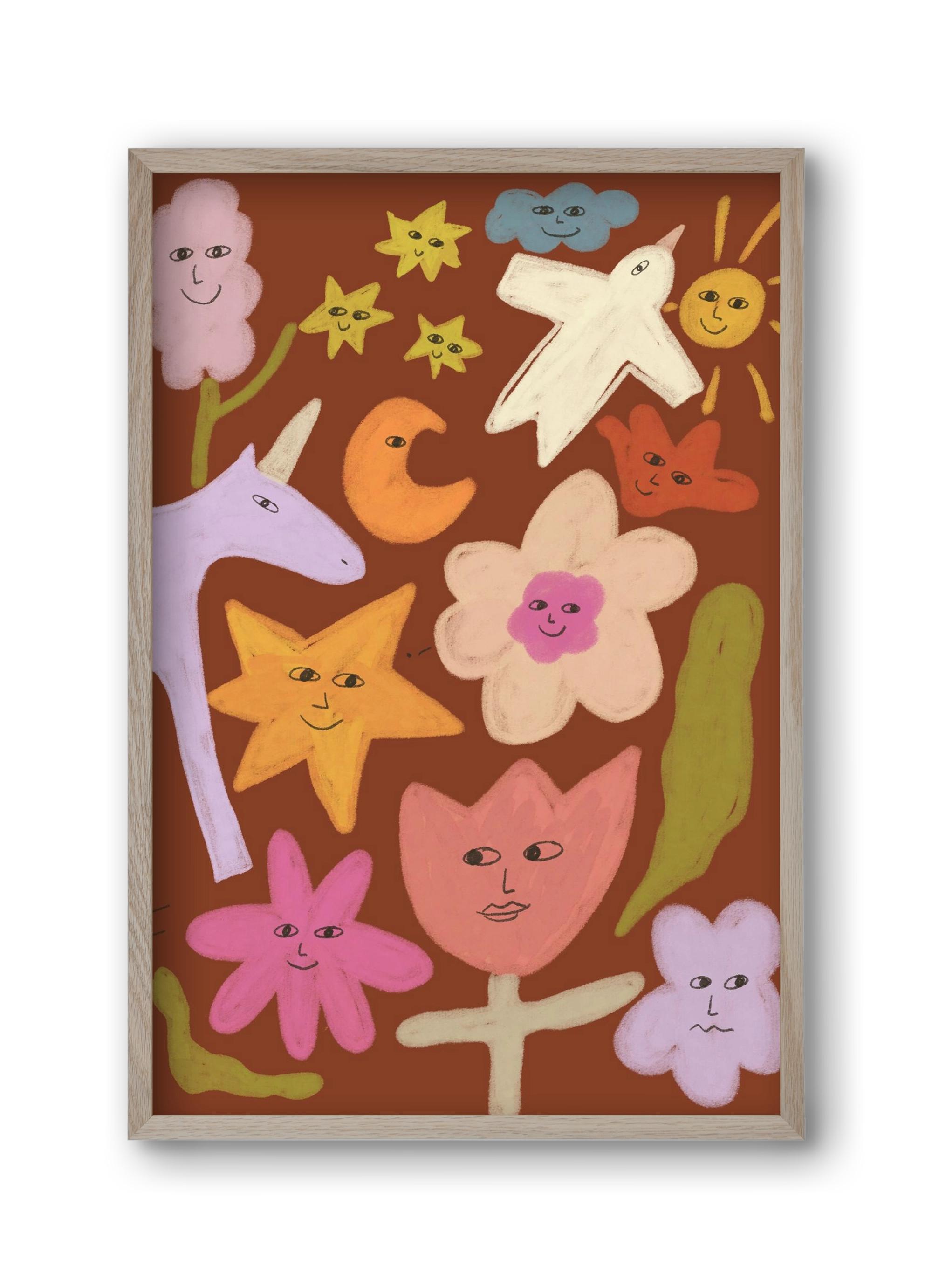 Happy crowd, 30x45 cm (30x45 cm), Tölgy keret