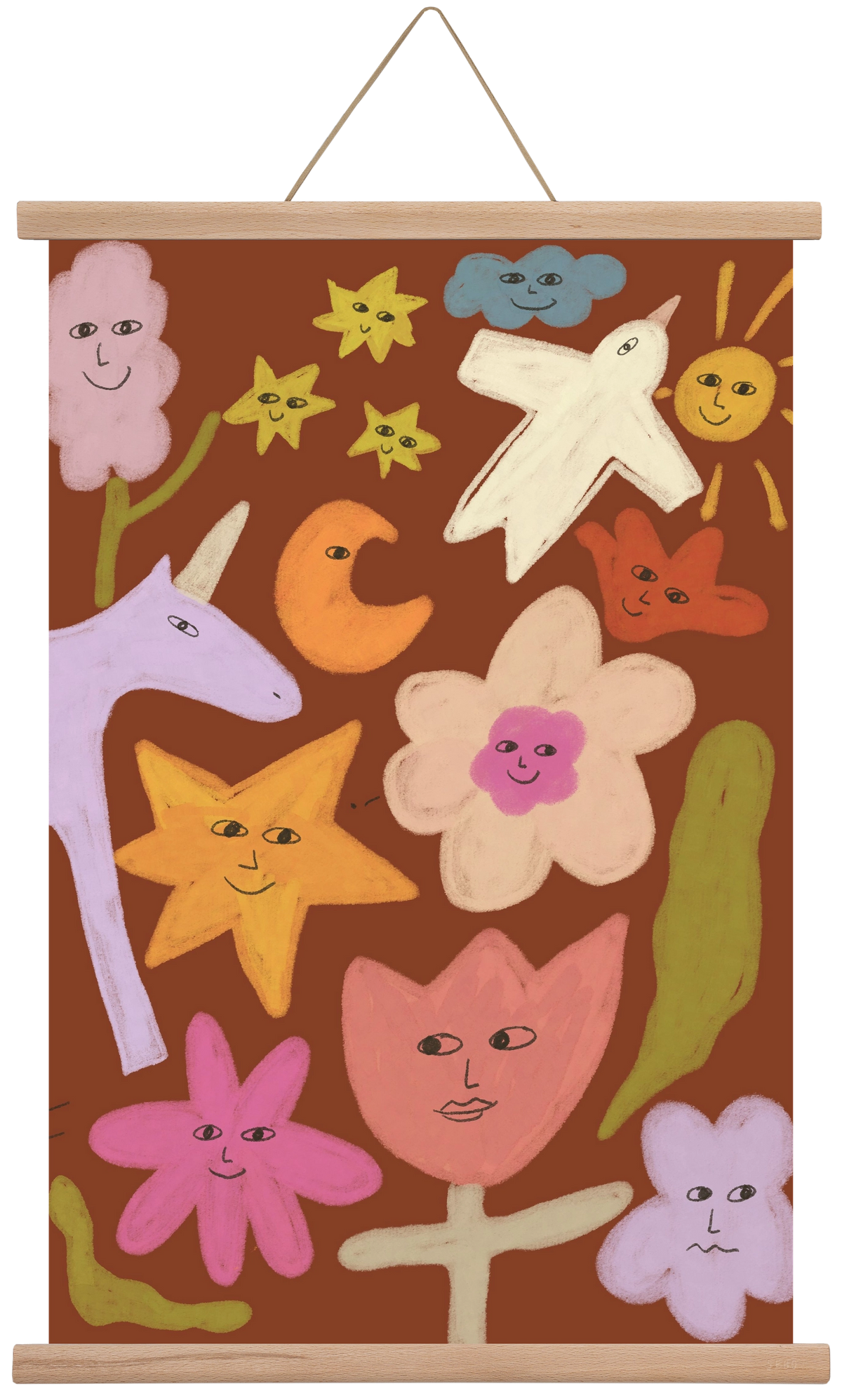 Happy crowd, 40x60 cm (40x60 cm), Tölgy akasztó