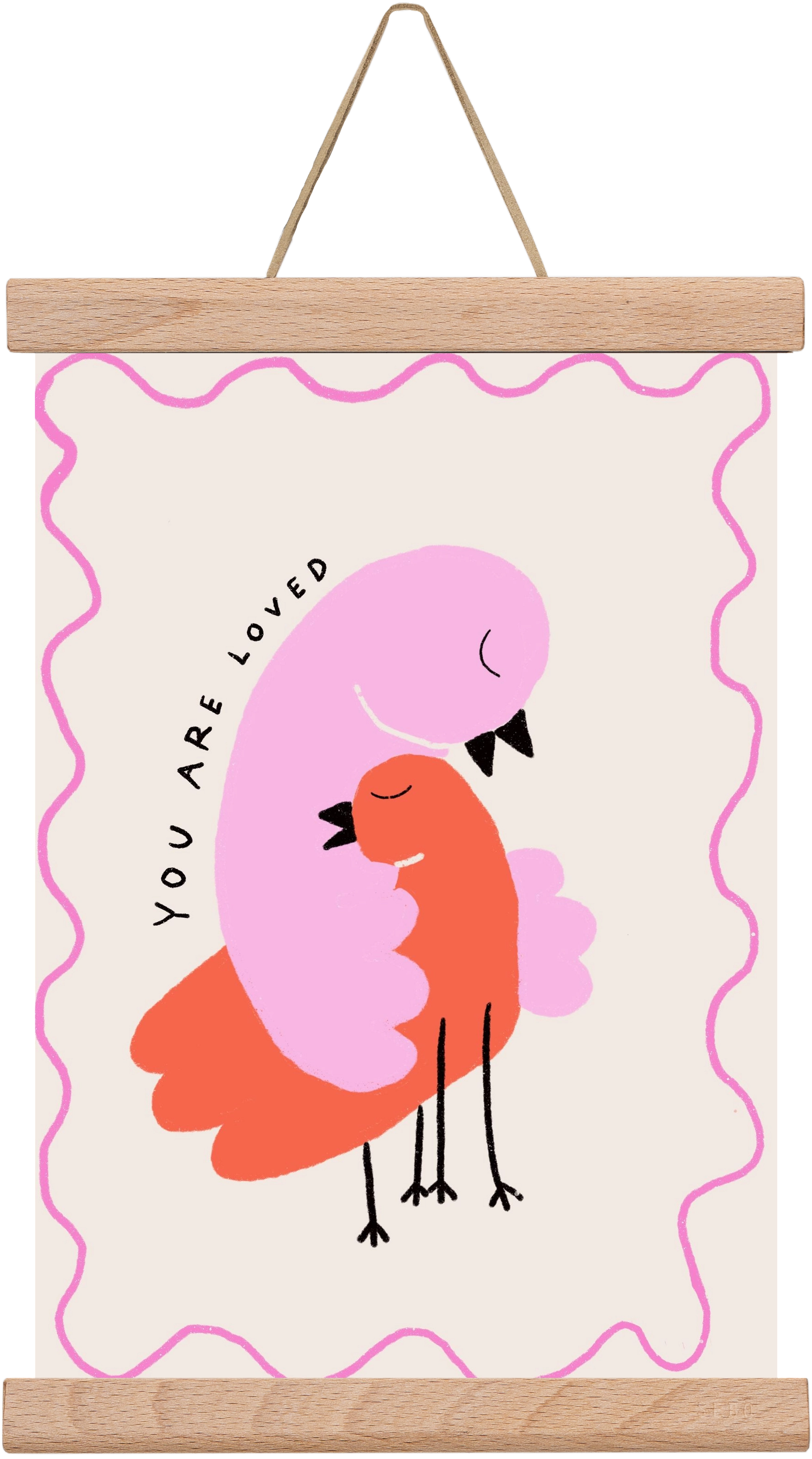 You are loved , 20x30 cm (20x30 cm), Tölgy akasztó