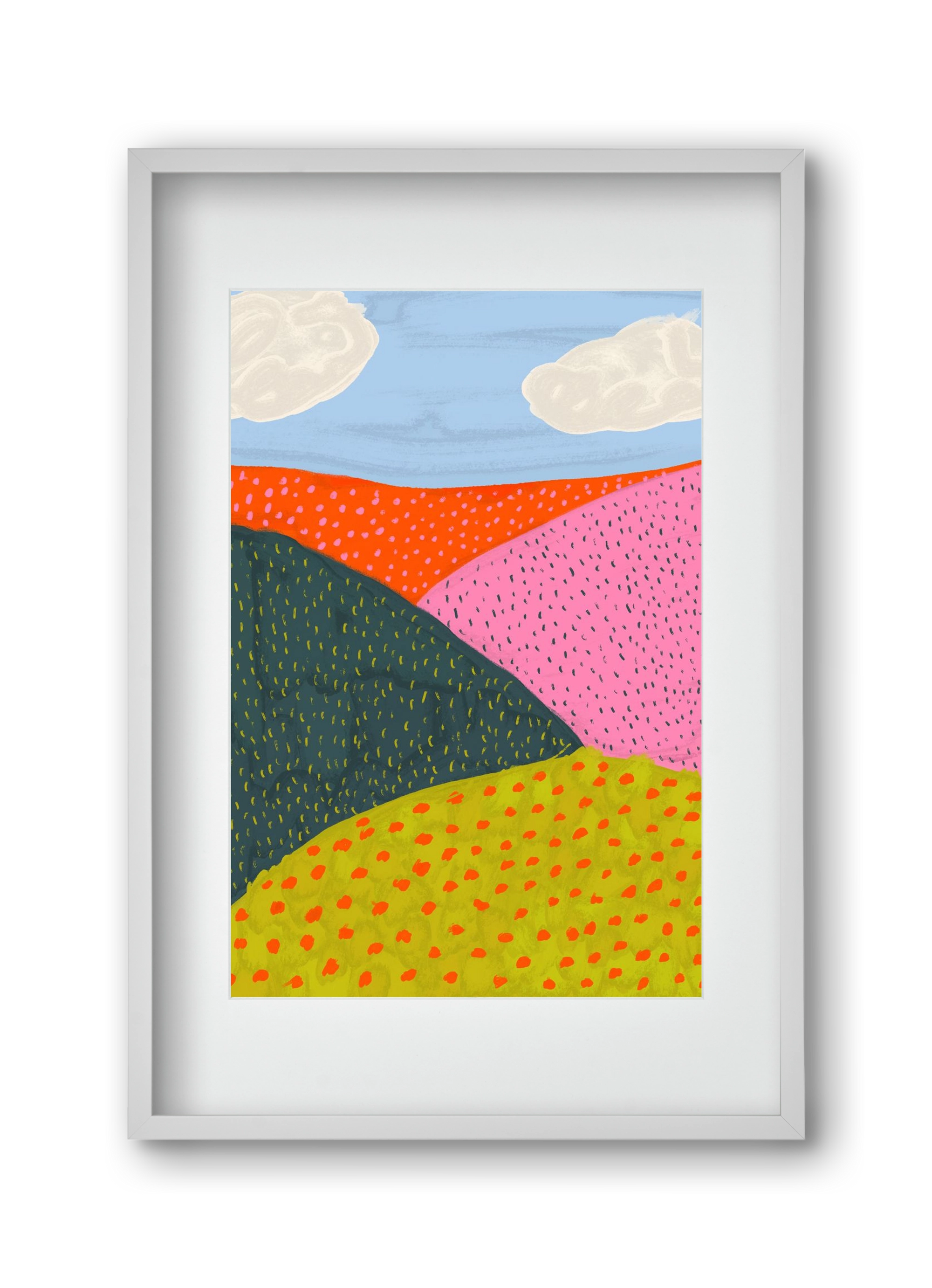 Dream Field , 30x45 cm (20x30 cm), Fehér keret, paszpartuval