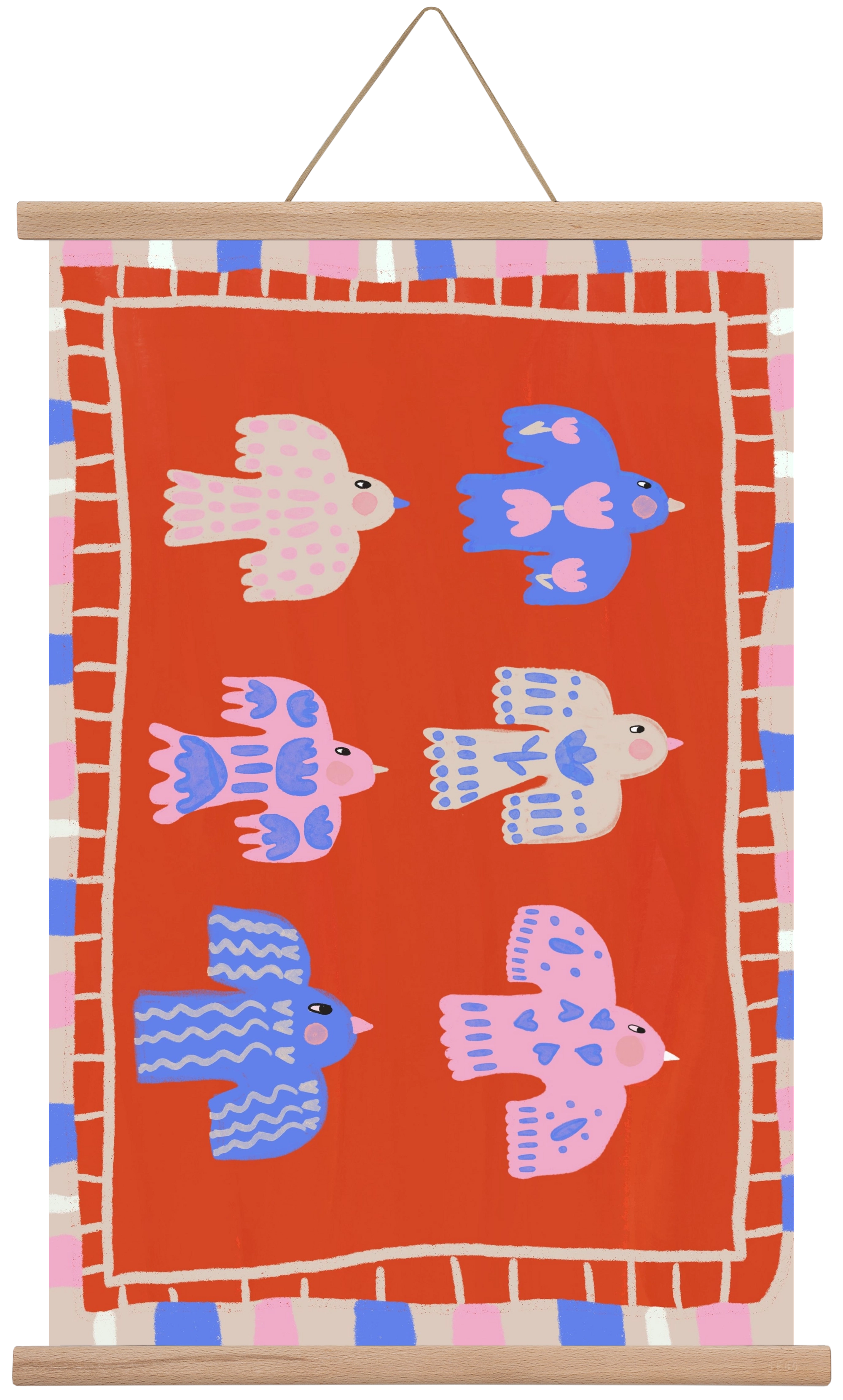 Flying Birds , 40x60 cm (40x60 cm), Tölgy akasztó
