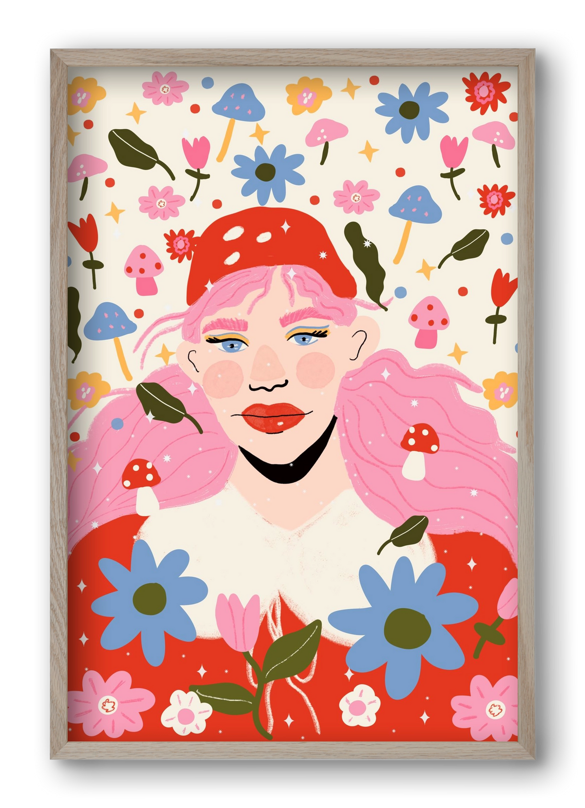 Blooming , 40x60 cm (40x60 cm), Tölgy keret
