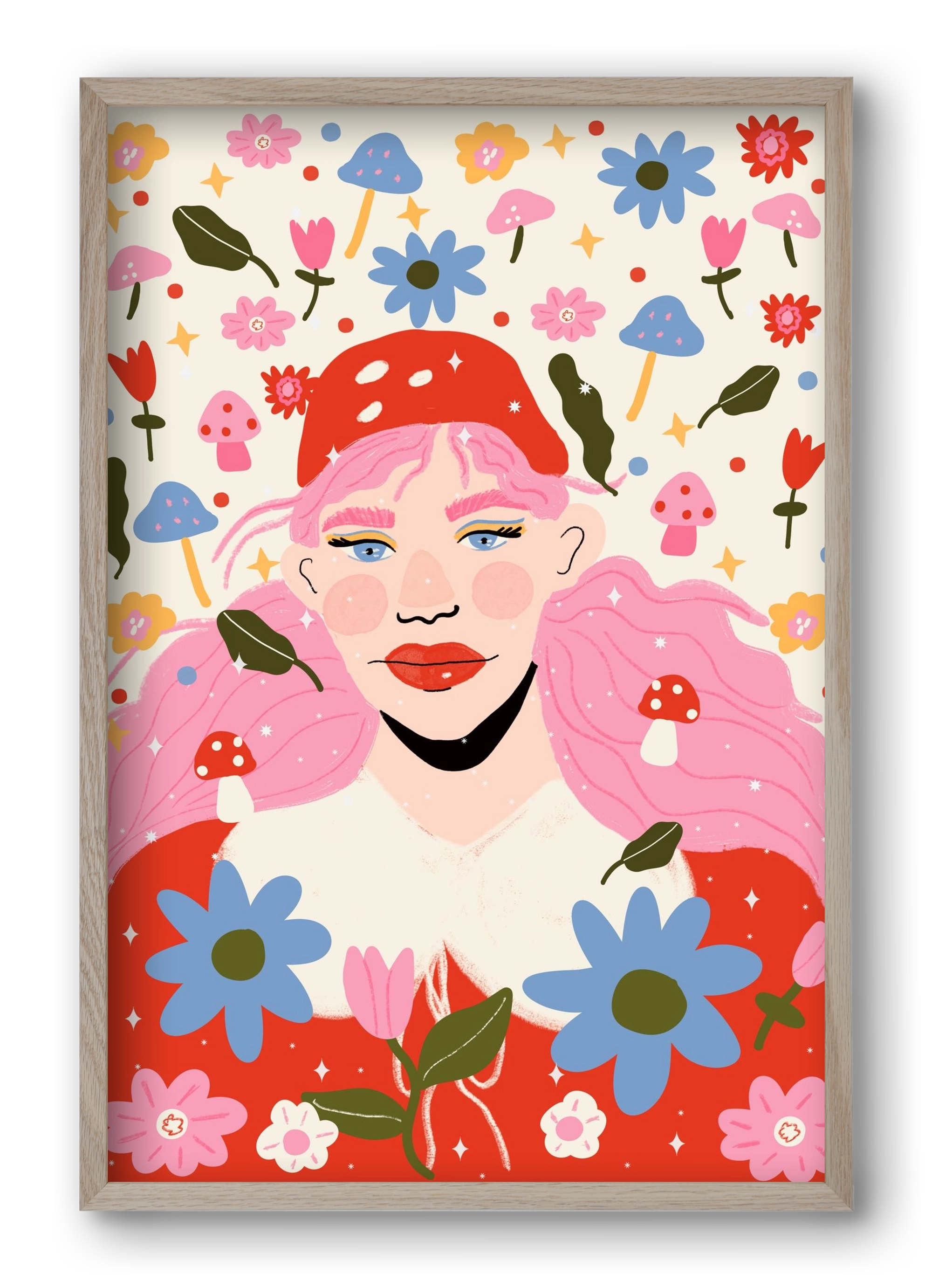 Blooming , 40x60 cm (40x60 cm), Tölgy keret
