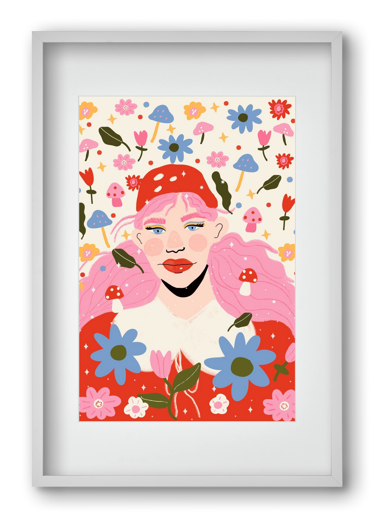 Blooming , 40x60 cm (30x45 cm), Fehér keret, paszpartuval