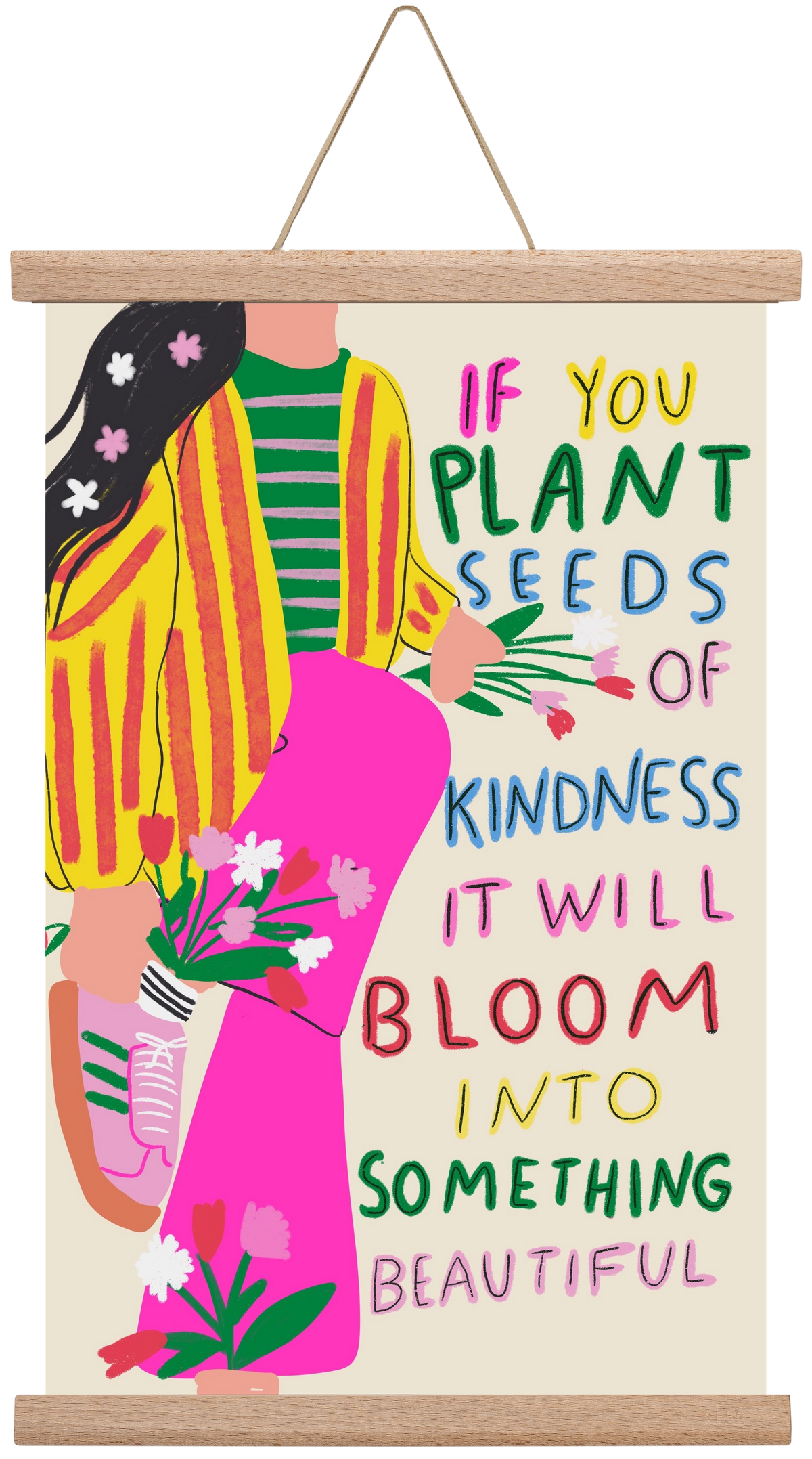 Plant seeds of Kindness , 30x45 cm (30x45 cm), Tölgy akasztó